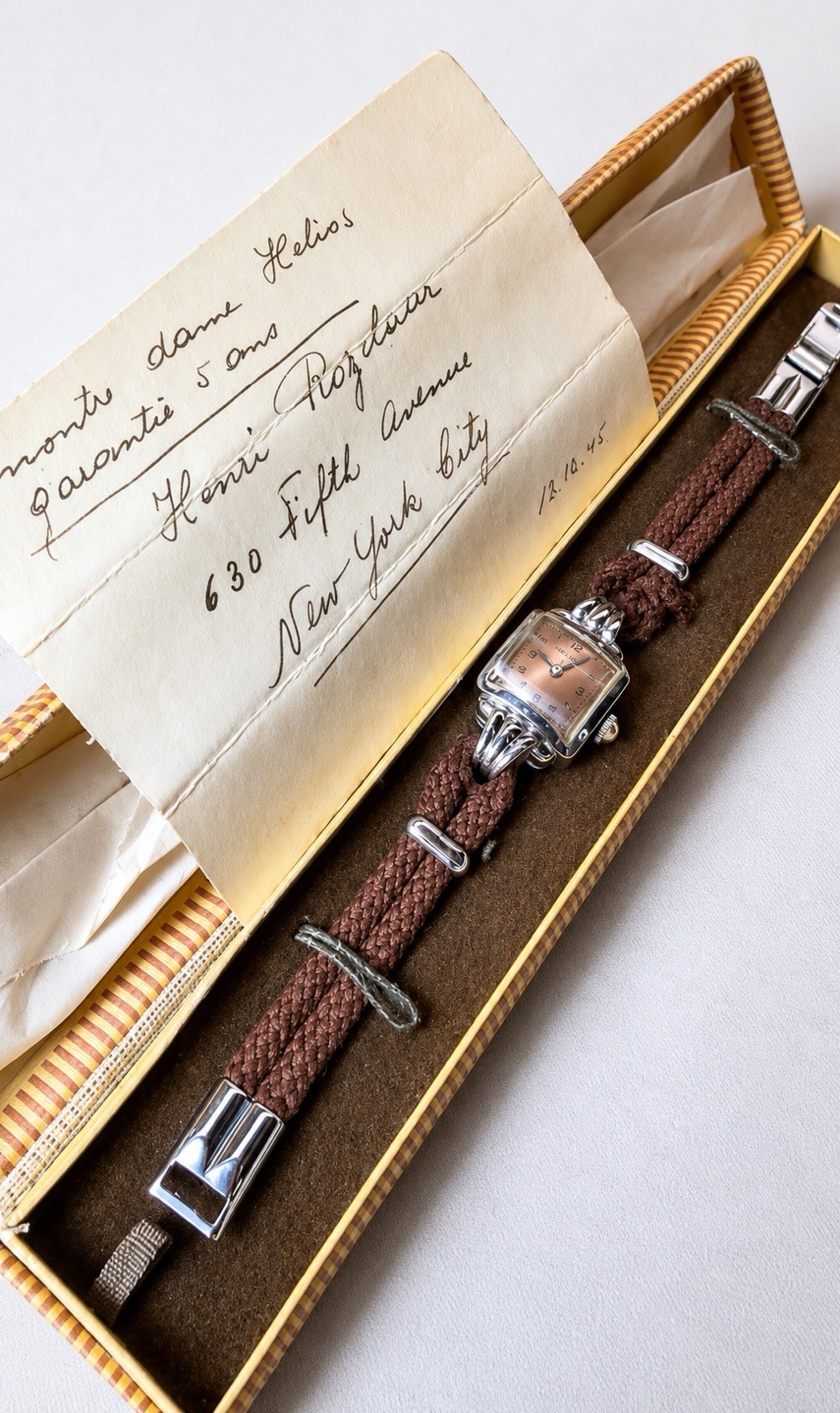 Vintage 1940s Helbros Swiss Sterling Silver Ladies Cocktail Watch 15j Box&Papers
