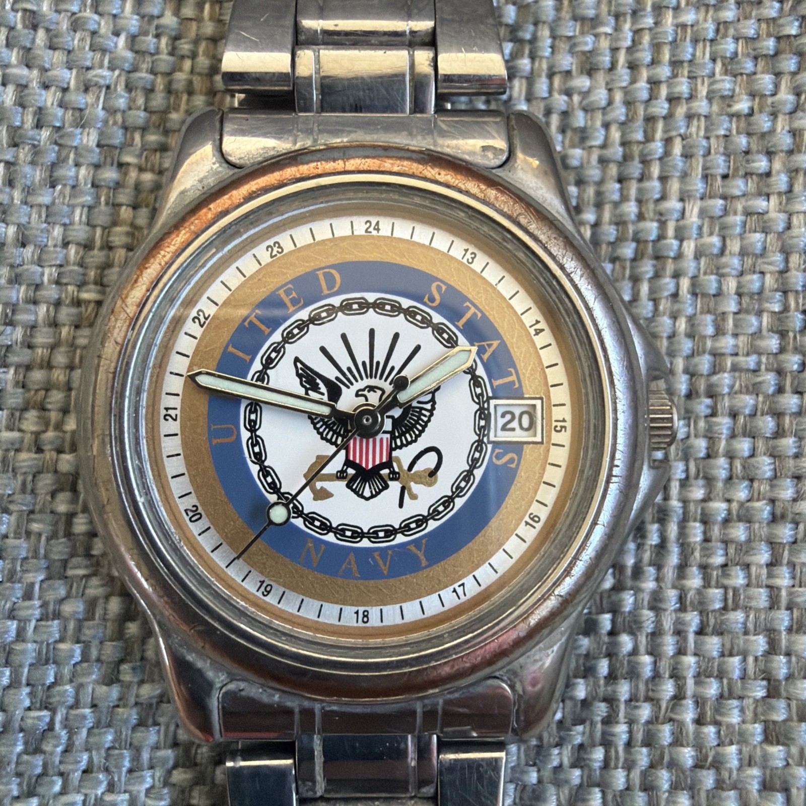 United States Navy Silvertone Watch Untested READ