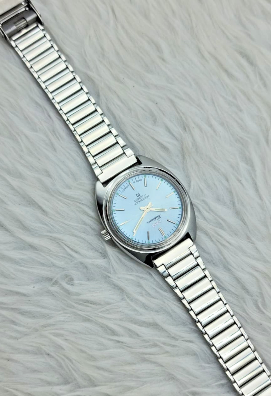 HMT Kohinoor Blue Dial Mechanical Watch 17 Jewels Vintage India Men’s Steel
