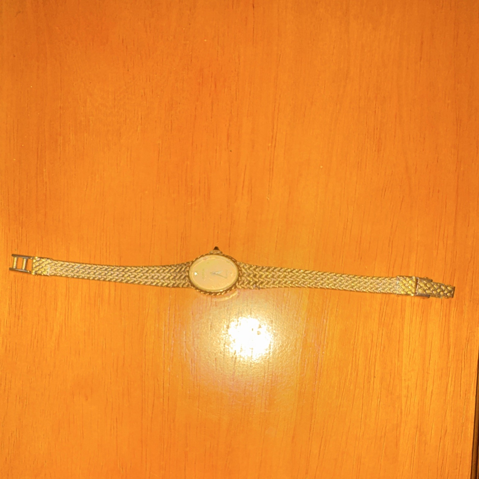 Austin Quartz Women’s Oval Gold-Tone Analog Bracelet Wristwatch