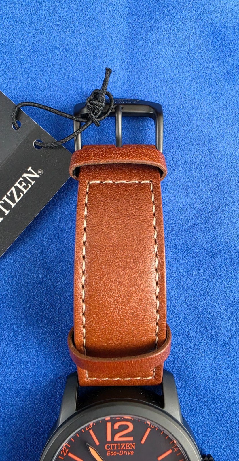 Citizen Eco Drive 42mm Men’s Black Dial Brown Strap Watch NEW BM8475-26E