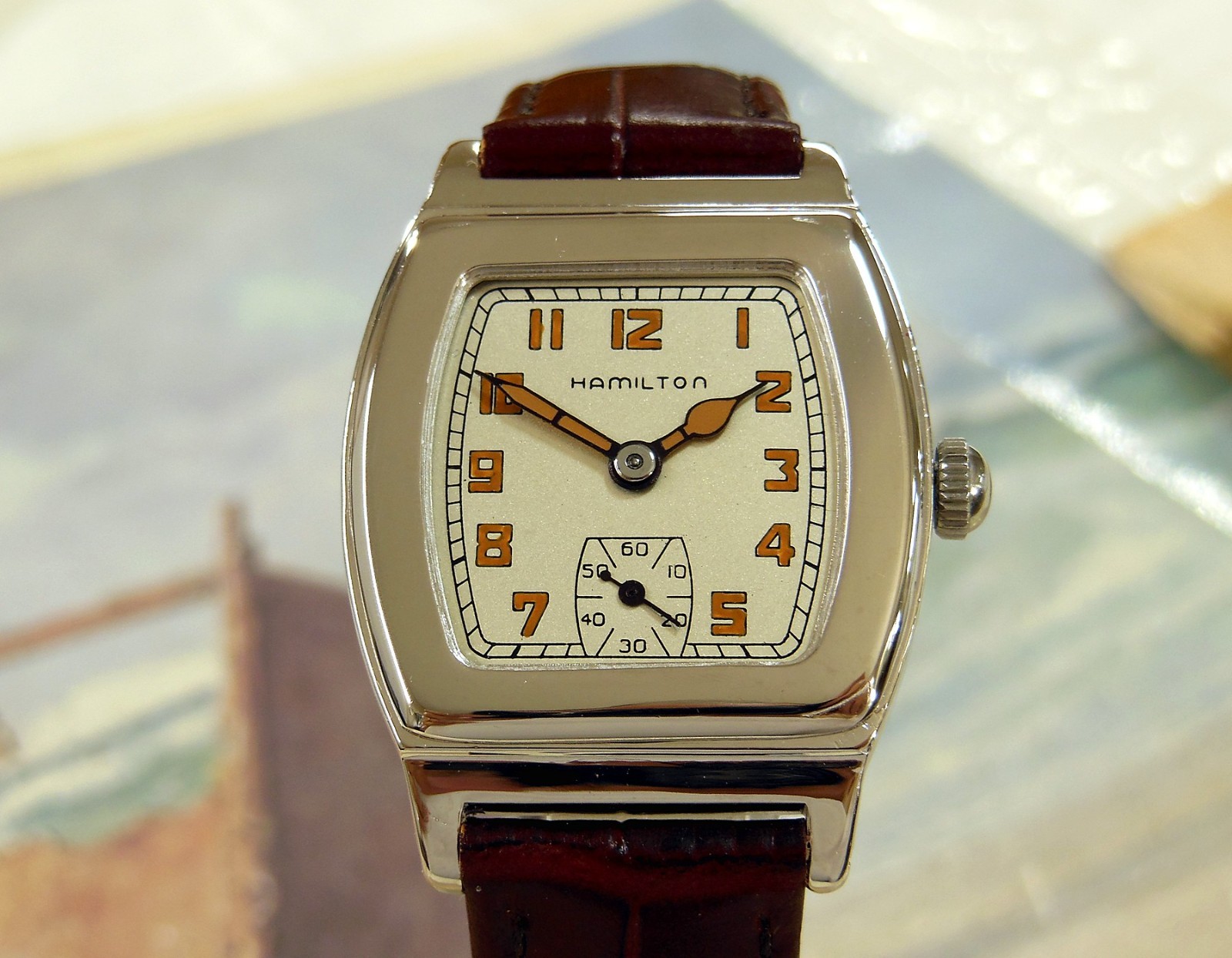 1930 Vintage HAMILTON RALEIGH, Stunning Silver Dial, Serviced, WARRANTY