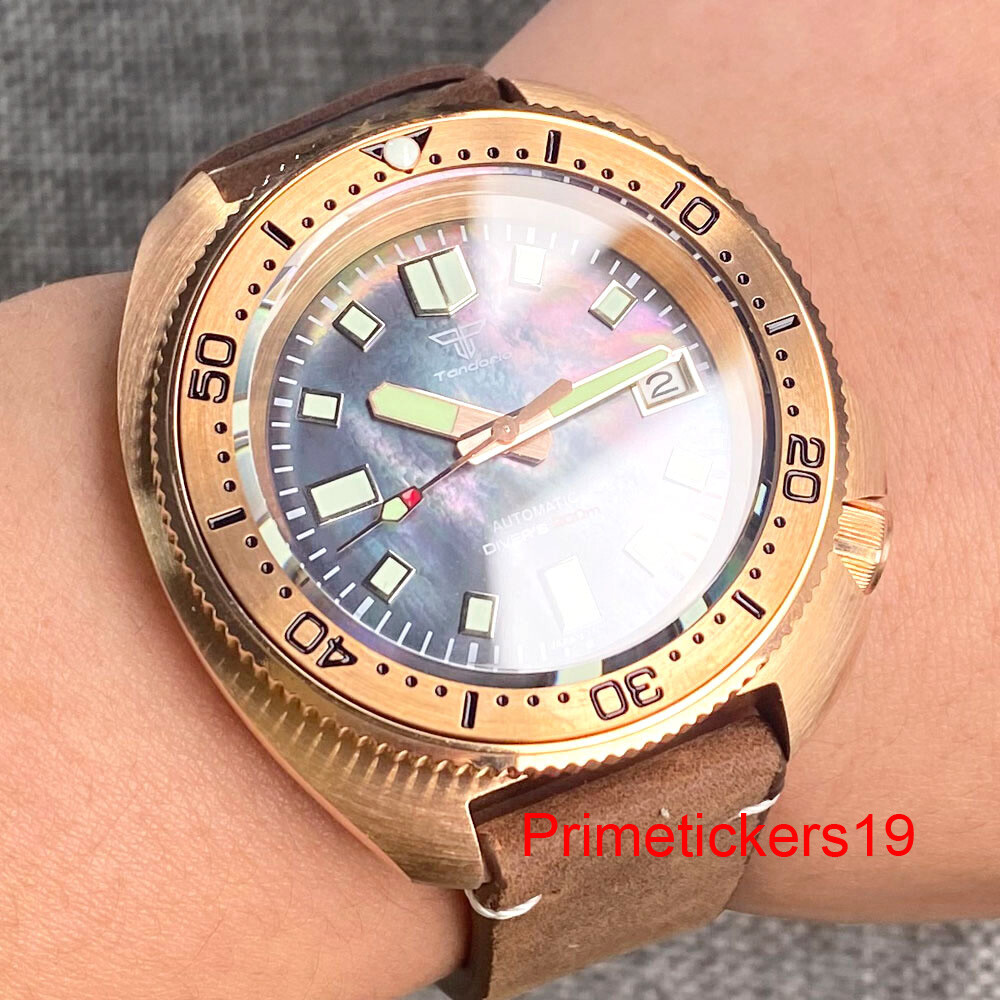 Tandorio NH35 MOP Dial Cusn8 Bronze 200M Men Automatic Dive Watch Sapphire Glass