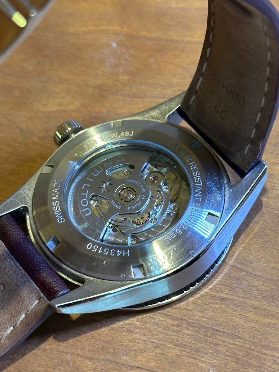 Hamilton Broadway H435150 Automatic Mens Watch Burgundy Dial 42mm Box Winder