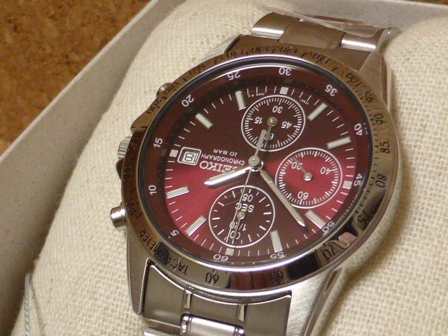 SEIKO SEIKO SPIRIT SBTQ045 Chronograph Men’s Watch 10 BAR Red New in Box