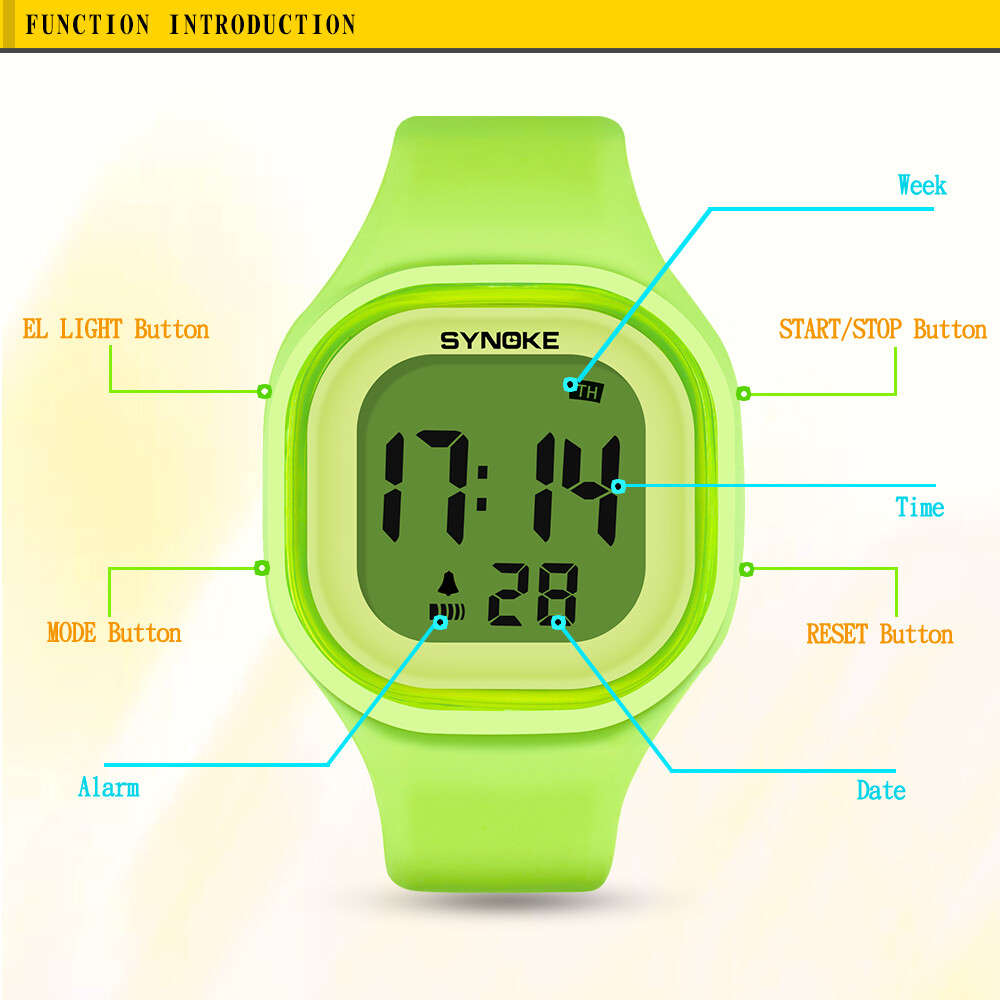 Men Women Digital Sports Watches LED Electron Waterproof Luminous Silicone Watch