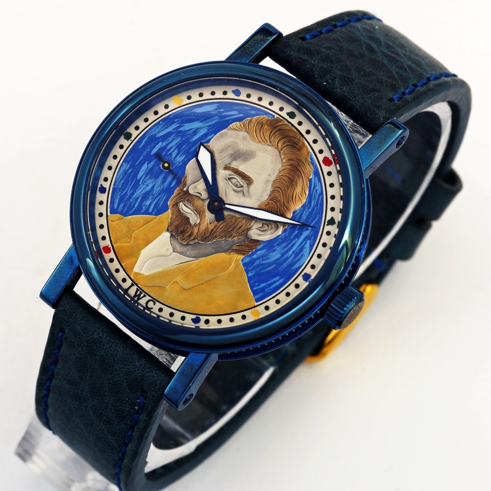 1920s IWC Schaffhausen Marriage Watch Unique Van Gogh Dial Skeleton wristwatch
