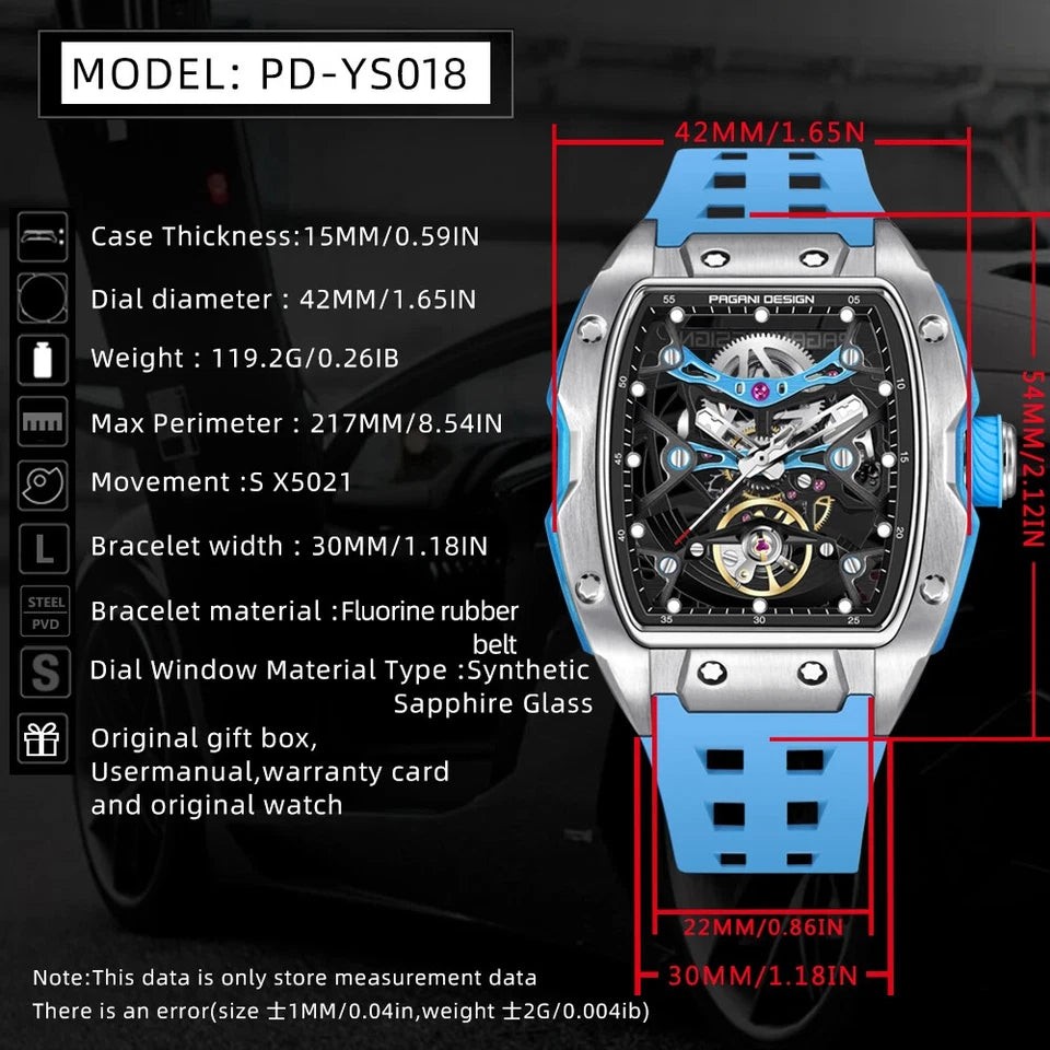 Pagani Design PD-YS018 Silver Black Men Automatic Watch