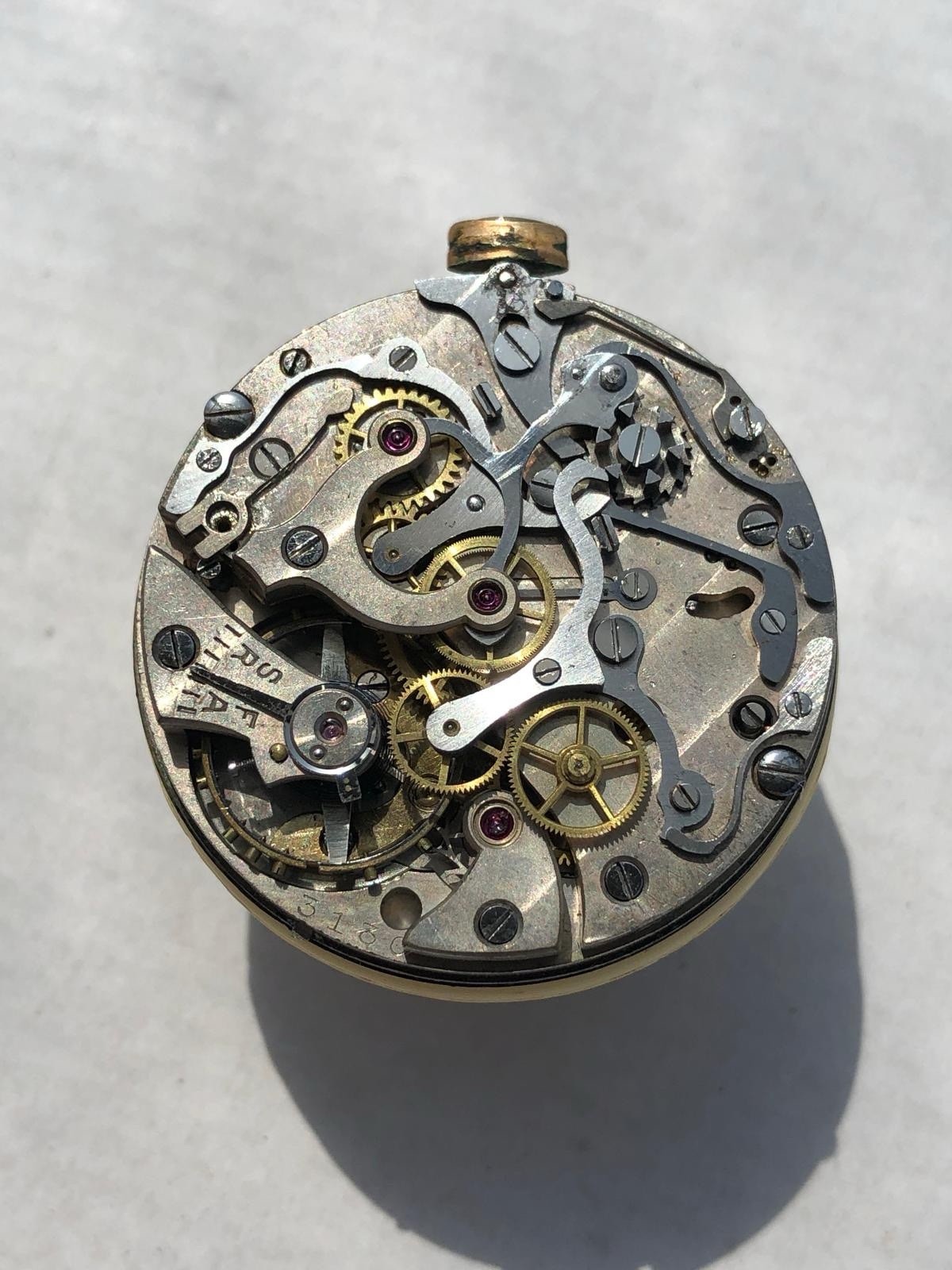 Lemania Omega 33.3 Rare Movement Cal 15 TL Monopusher Not Working For Parts