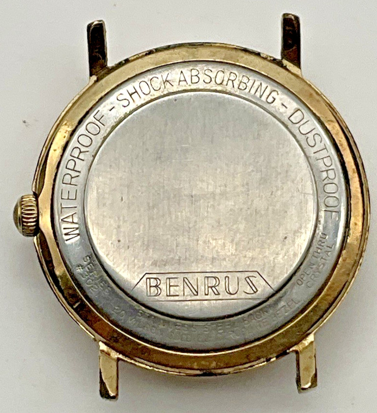 VINTAGE MENS BENRUS 3021 DATE GOLD FILLED WATCH