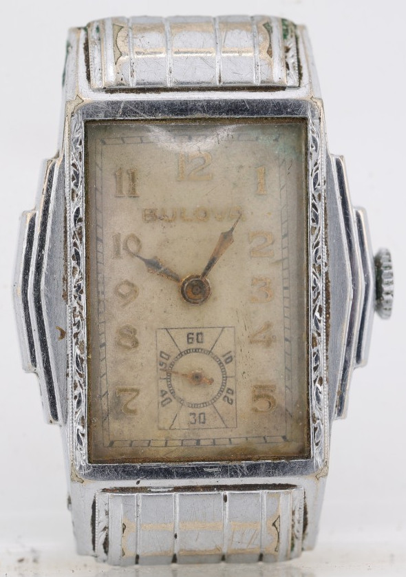 BULOVA ART DECO TANK WATCH 10k RGP, 17j, 10AN, 25.4×38.2mm, 12mm LUG, RUNS (NK)