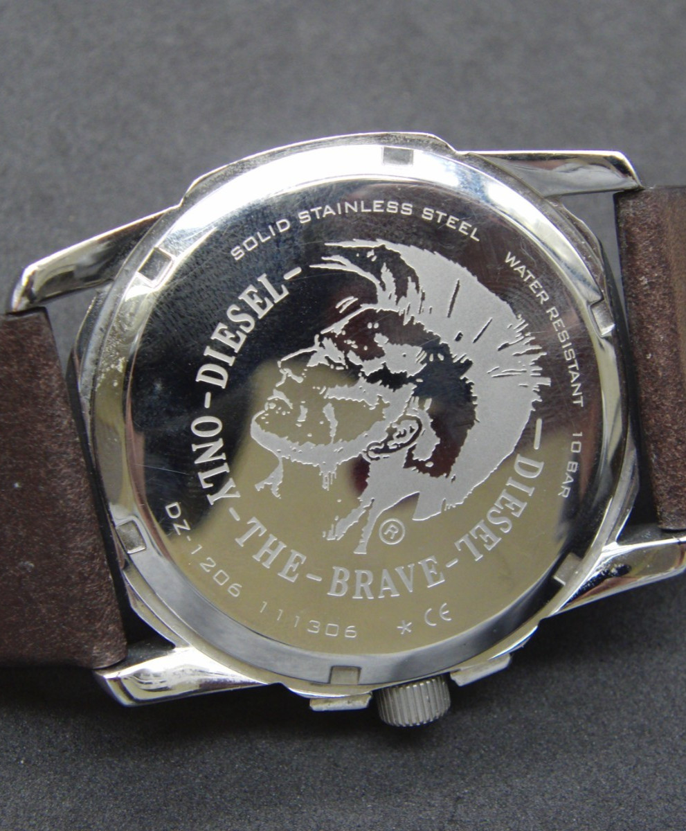Diesel DZ-1206 111306 10BAR Stainless Steel Watch Men’s Watch Leather strap