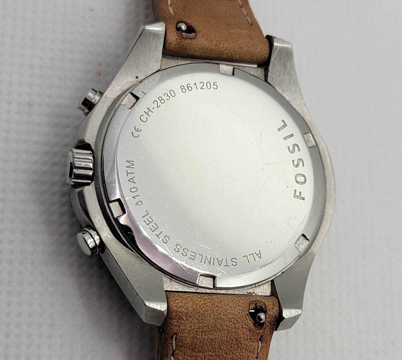Ladies Fossil Flight Chronograph Brown Leather Strap Analog Watch CH-2830 I3