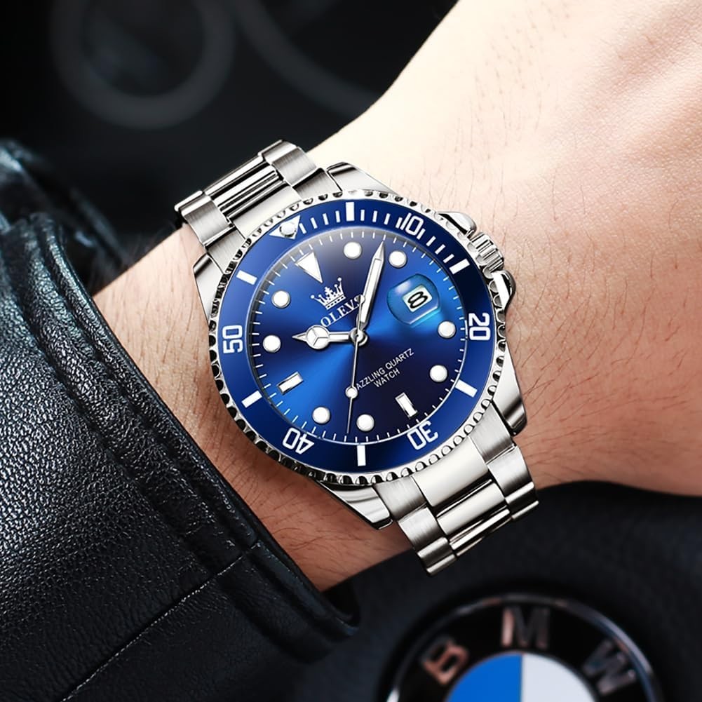 Elegant Big Face Analog Quartz Watch for Men – Scratch & Shock Resistant