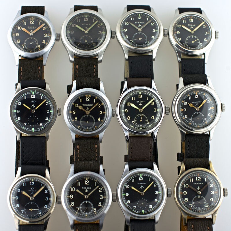 Hand Winding MWC 1940s/1950s “Dirty Dozen” Pattern Military Watch with 17 Jewels