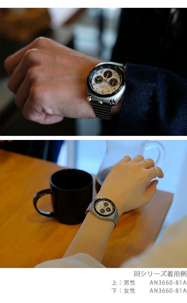 New CITIZEN RECORD LABEL Watch Men’s AN3660 81E Collection Record Label Horn Chr