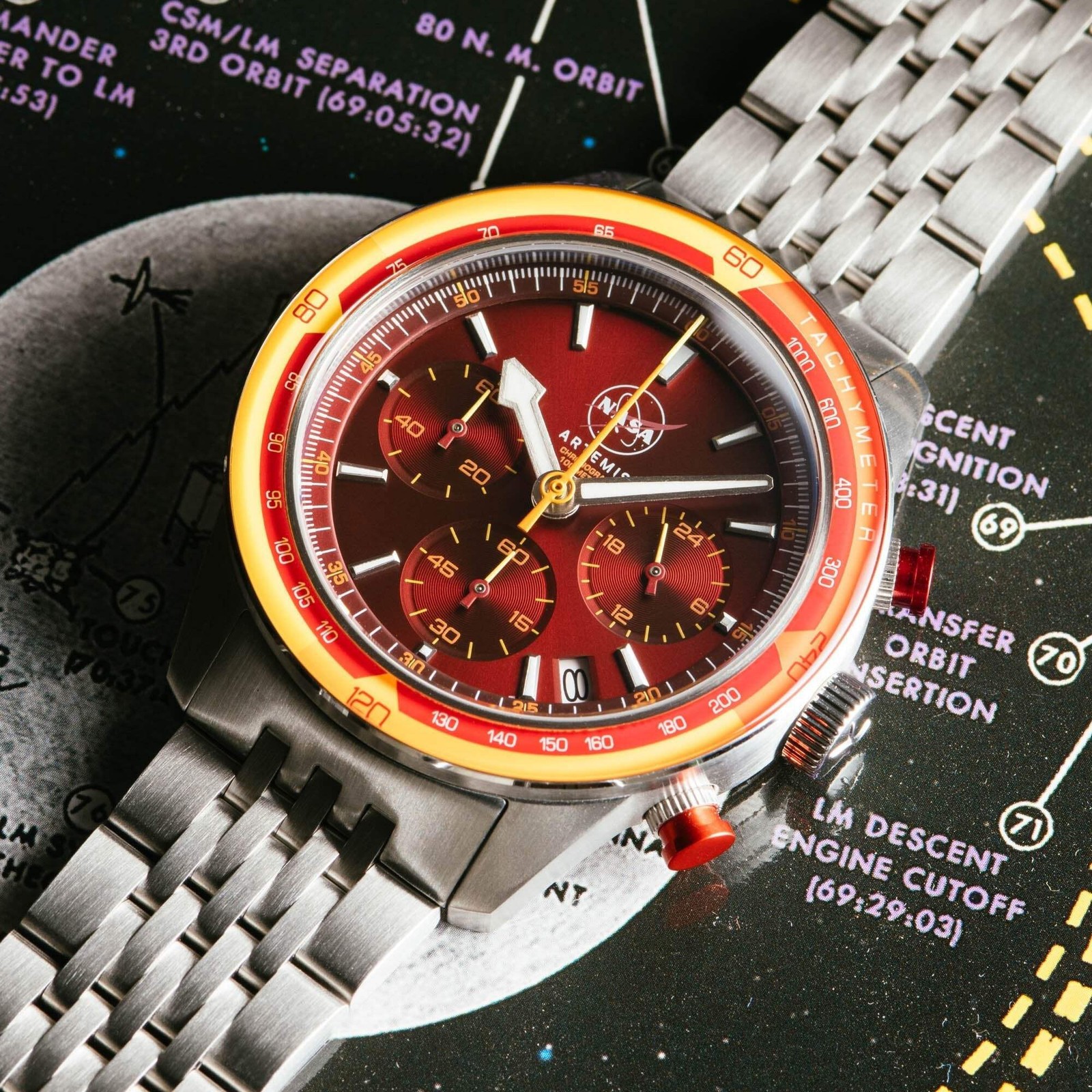 Xeric NASA Artemis Chrono Afterburn Limited Edition Men’s Watch – Brand New
