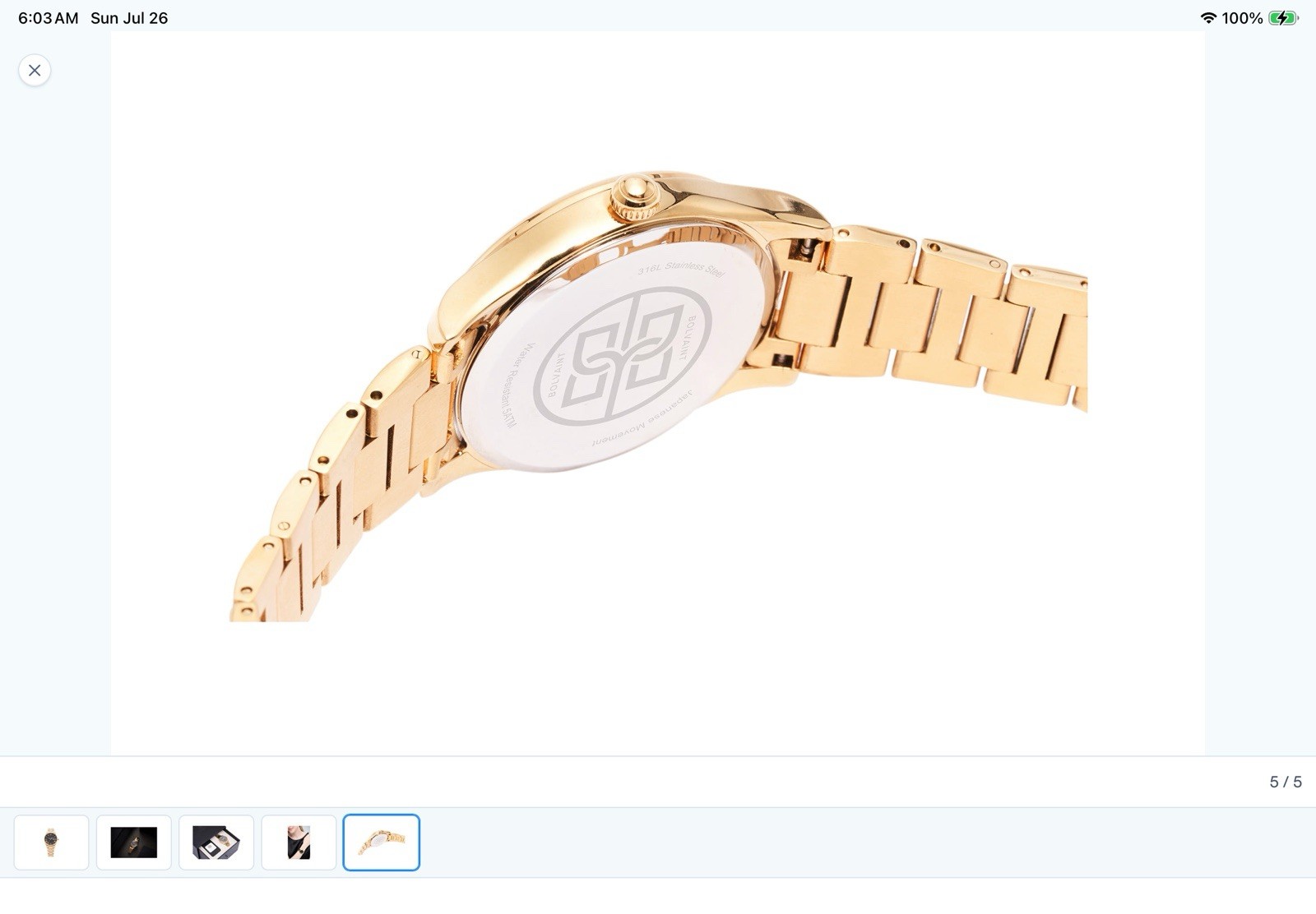 BOLVAINT Paris Women’s Quartz 34mm Black Roman Dial Day/Date Gold SS Box