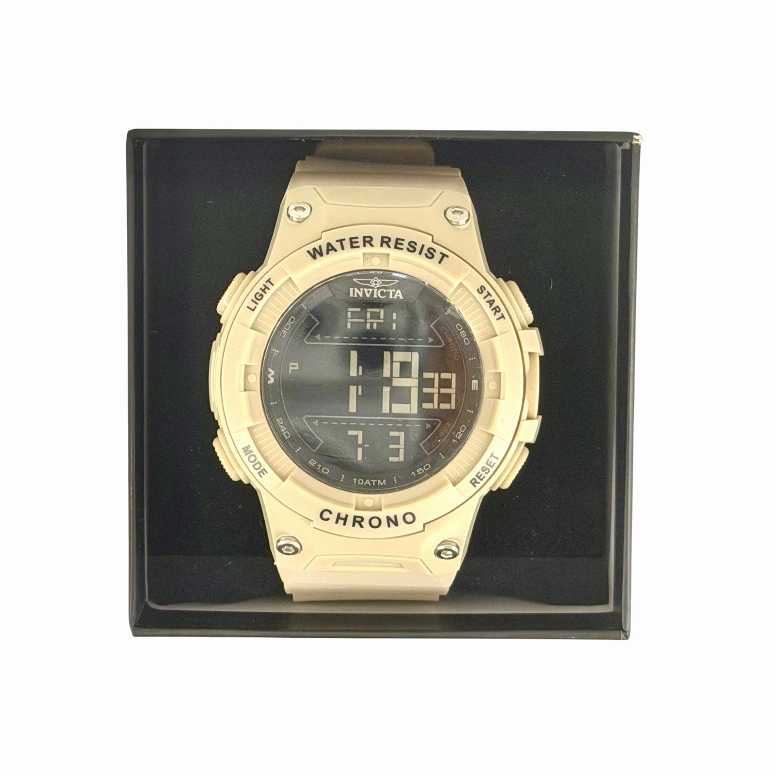 Invicta Racing 47526 Men’s Digital Watch 52mm Tan Brown 100M Chronograph Camo