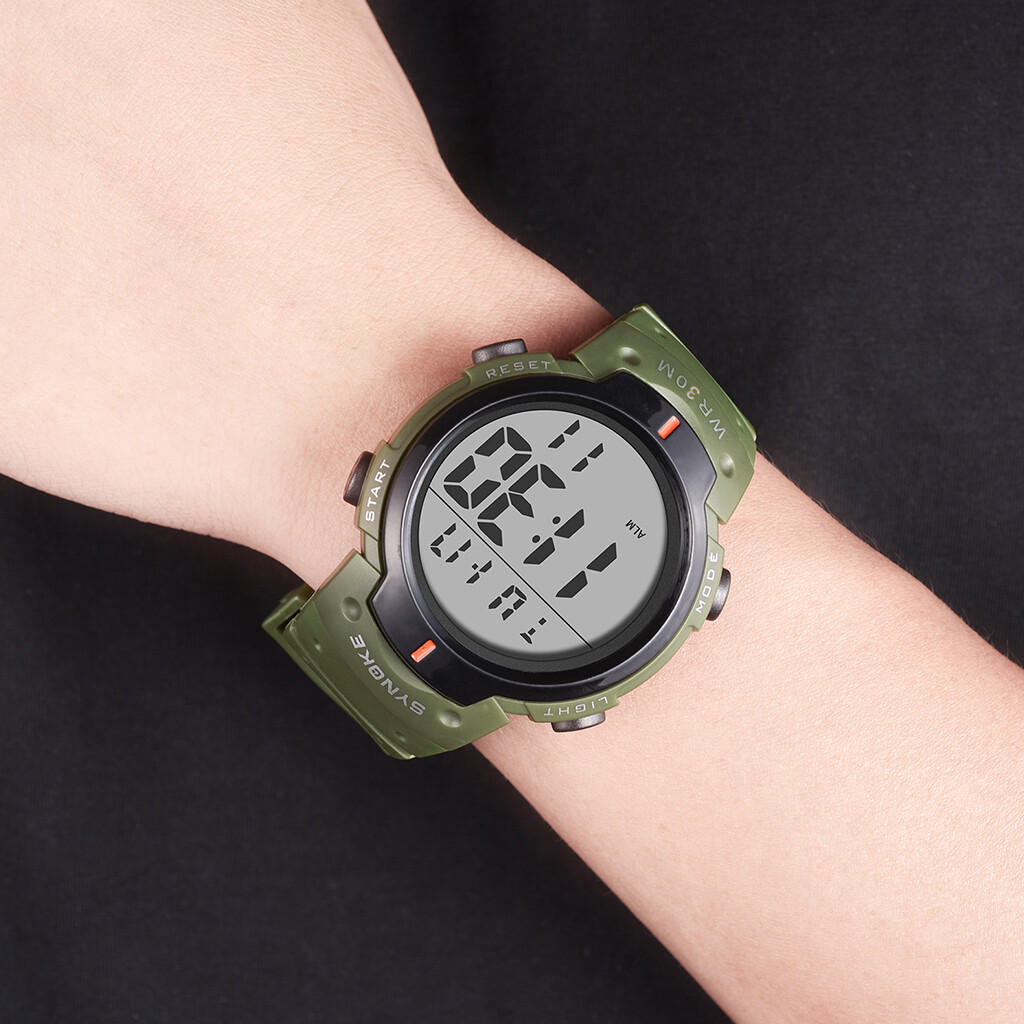US Men Waterproof Sports Watch Casual Luminous Stopwatch Alarm Simple Army Watch