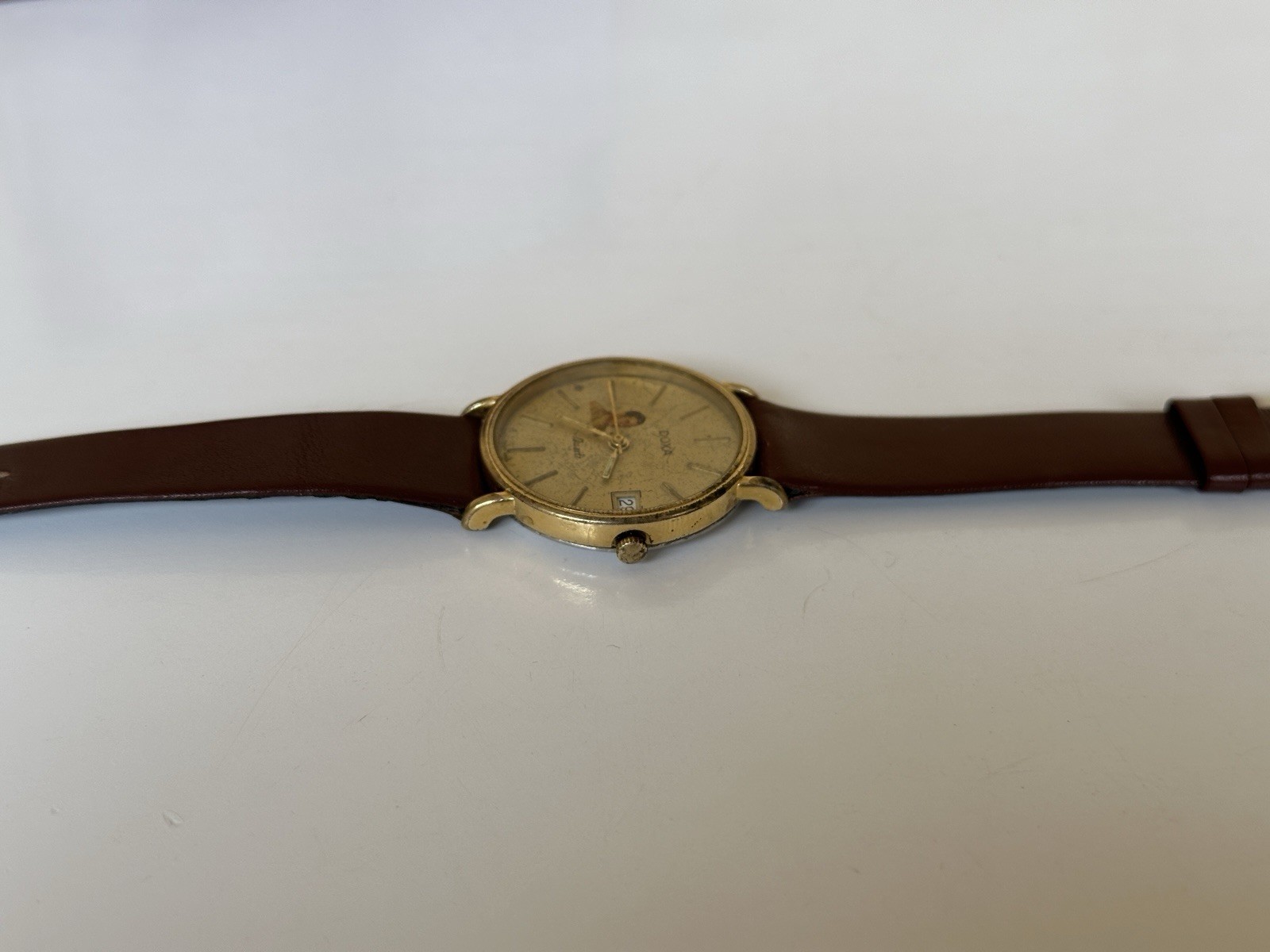 1980s Vintage Doxa Saddam Hussein Iraq Gift Watch Quartz 32mm Rare Authentic