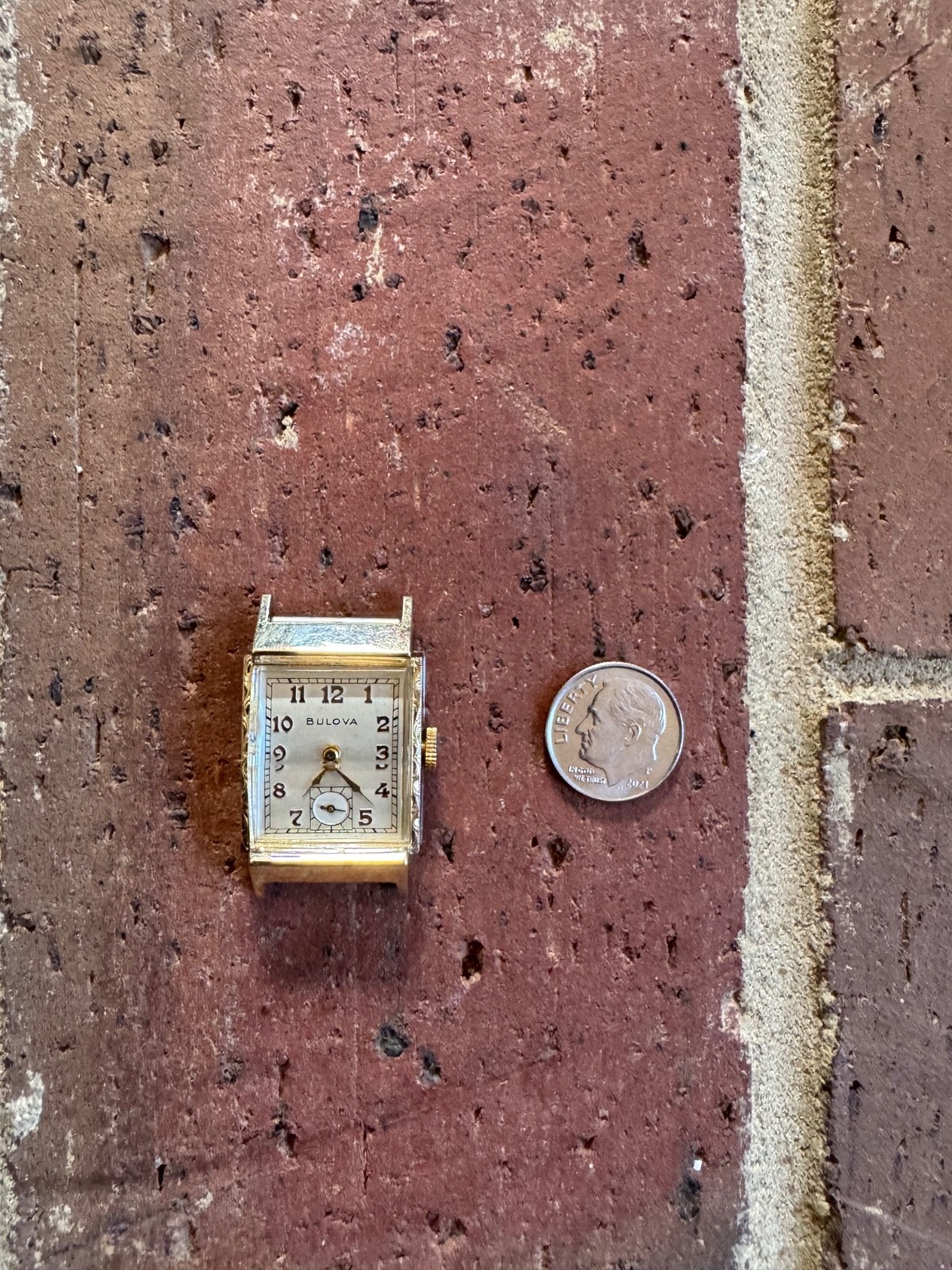 Bulova 1950s Vintage Art Deco Tank Style Watch Running