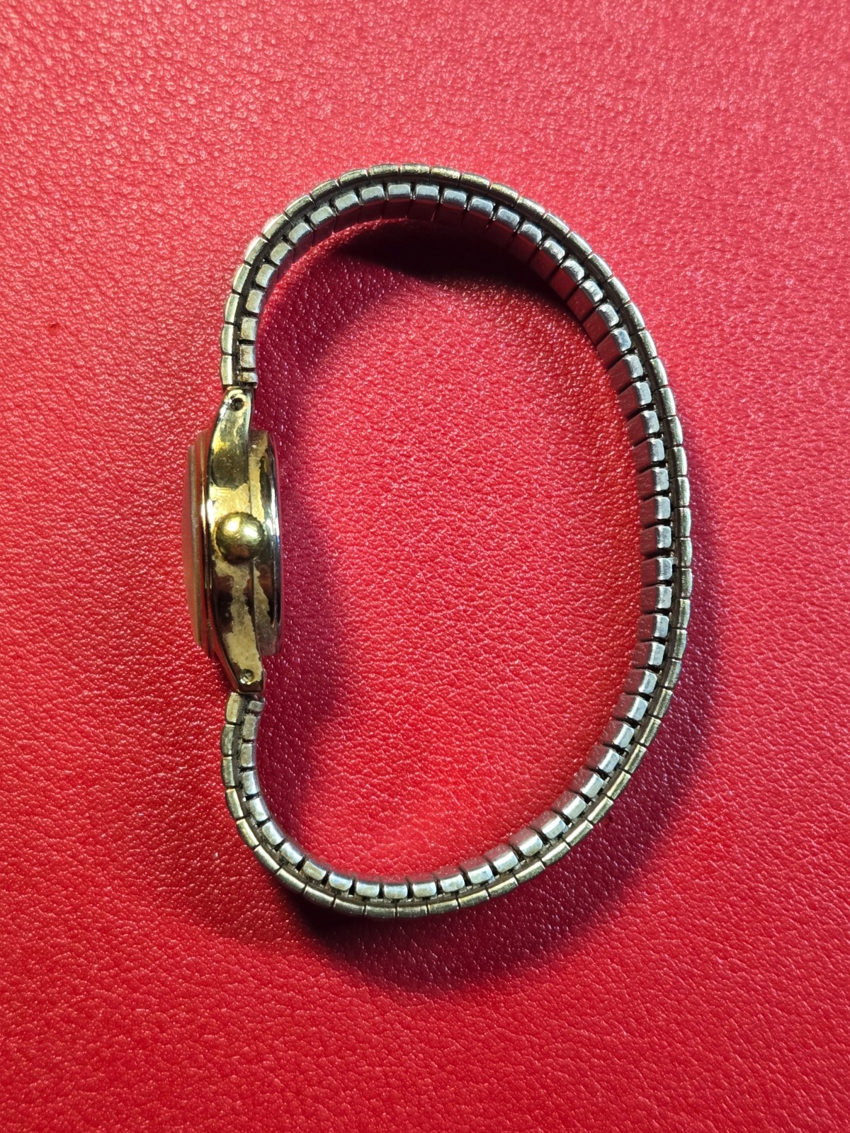 Timex Dainty Womens Watch 10mm Gold Silver Two Tone Stretch Band *Needs Battery*