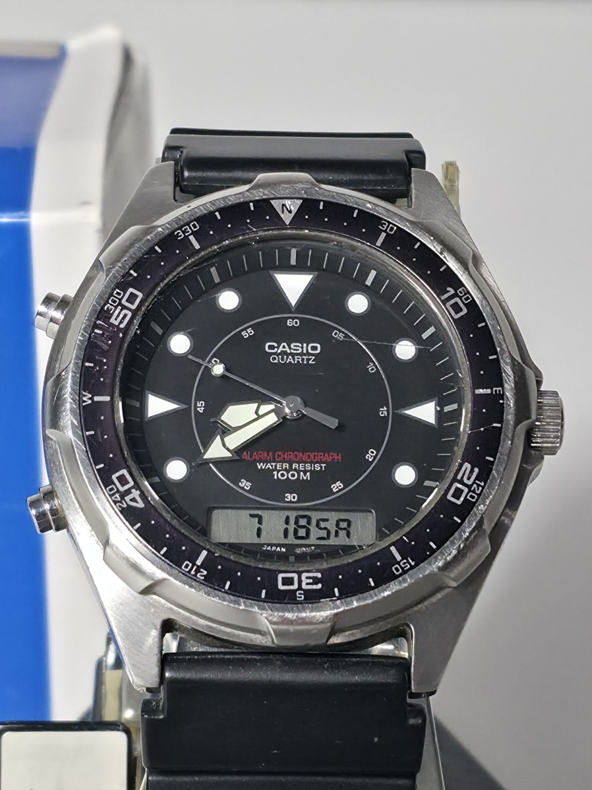 Vintage Casio AMW-320R “Arnie” Diver Analog-Digital Black Dial 45mm 100M Watch