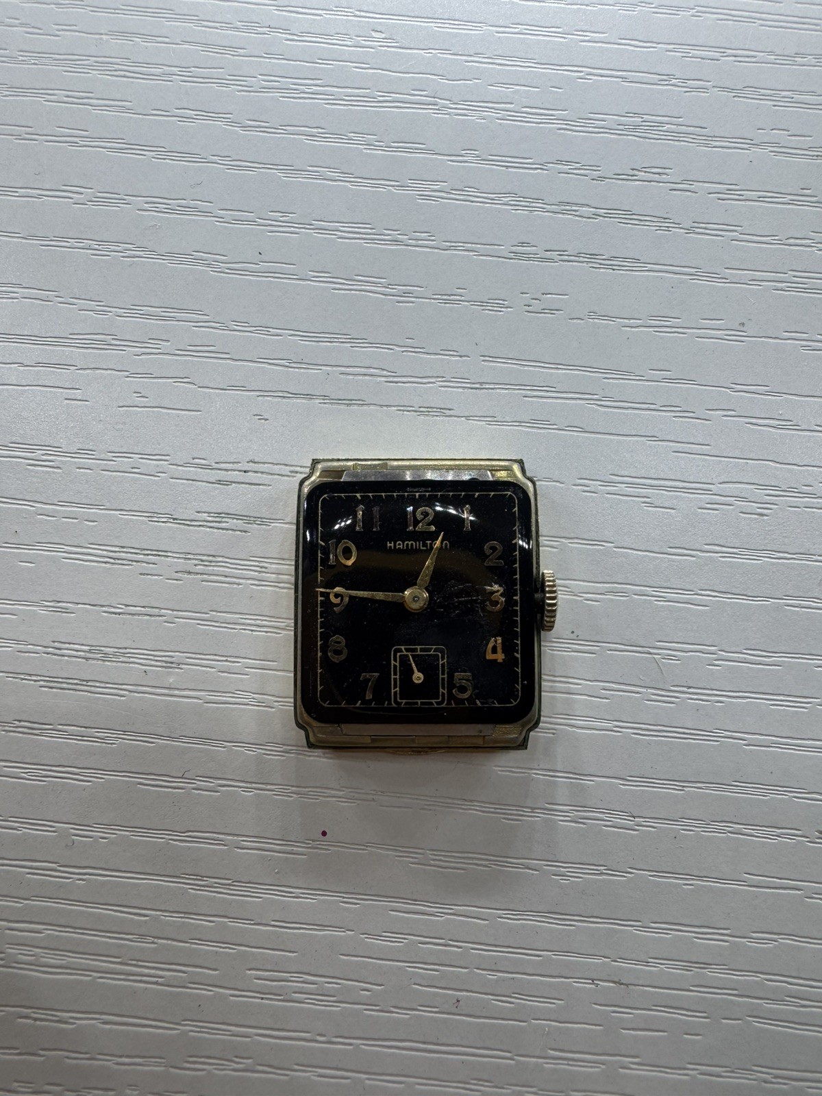 Exquisite Vintage 1950 Mans HAMILTON DEWITT Stunning Black Dial