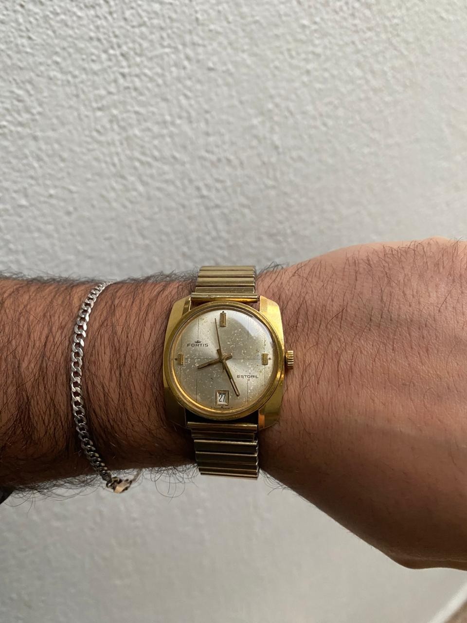 1970s Men’s Fortis Estoril Automatic Swiss Made 21 Jewel Gold Plated 37 mm Watch