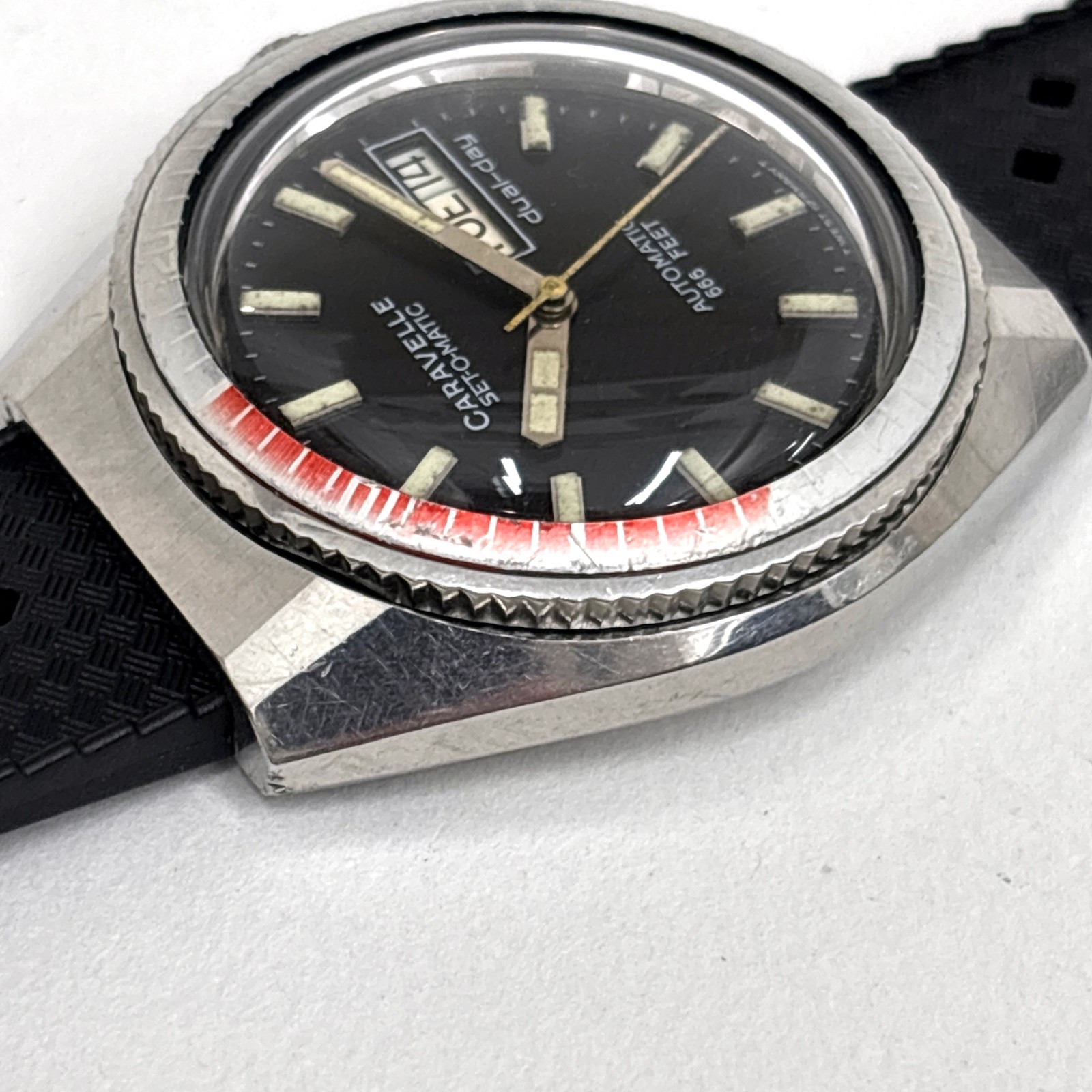 Vintage 1979 Caravelle Devil Diver Automatic 38mm Ghost Bezel 666ft West Germany
