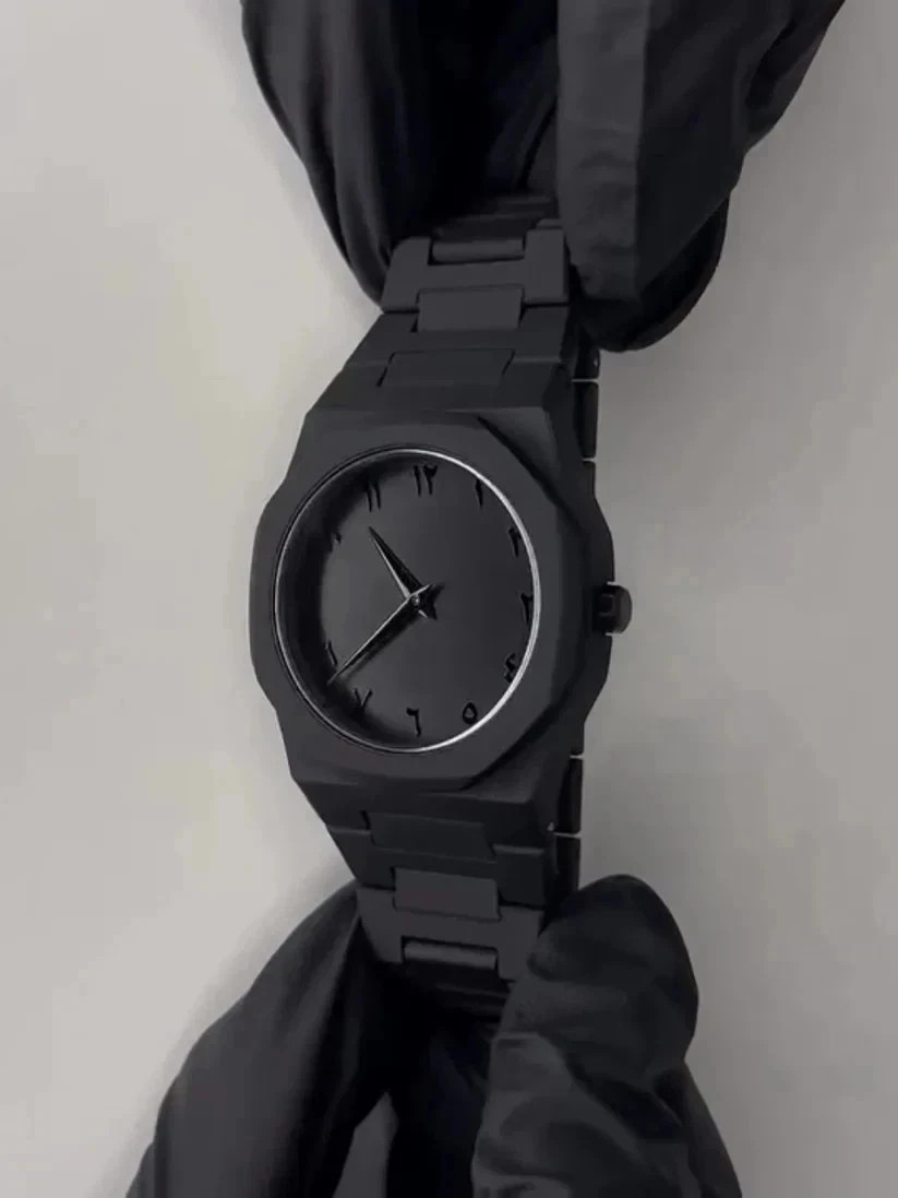 AURA Arabic Numeral Black Watch – Men’s Luxury Matte Stainless Steel Minimalist*