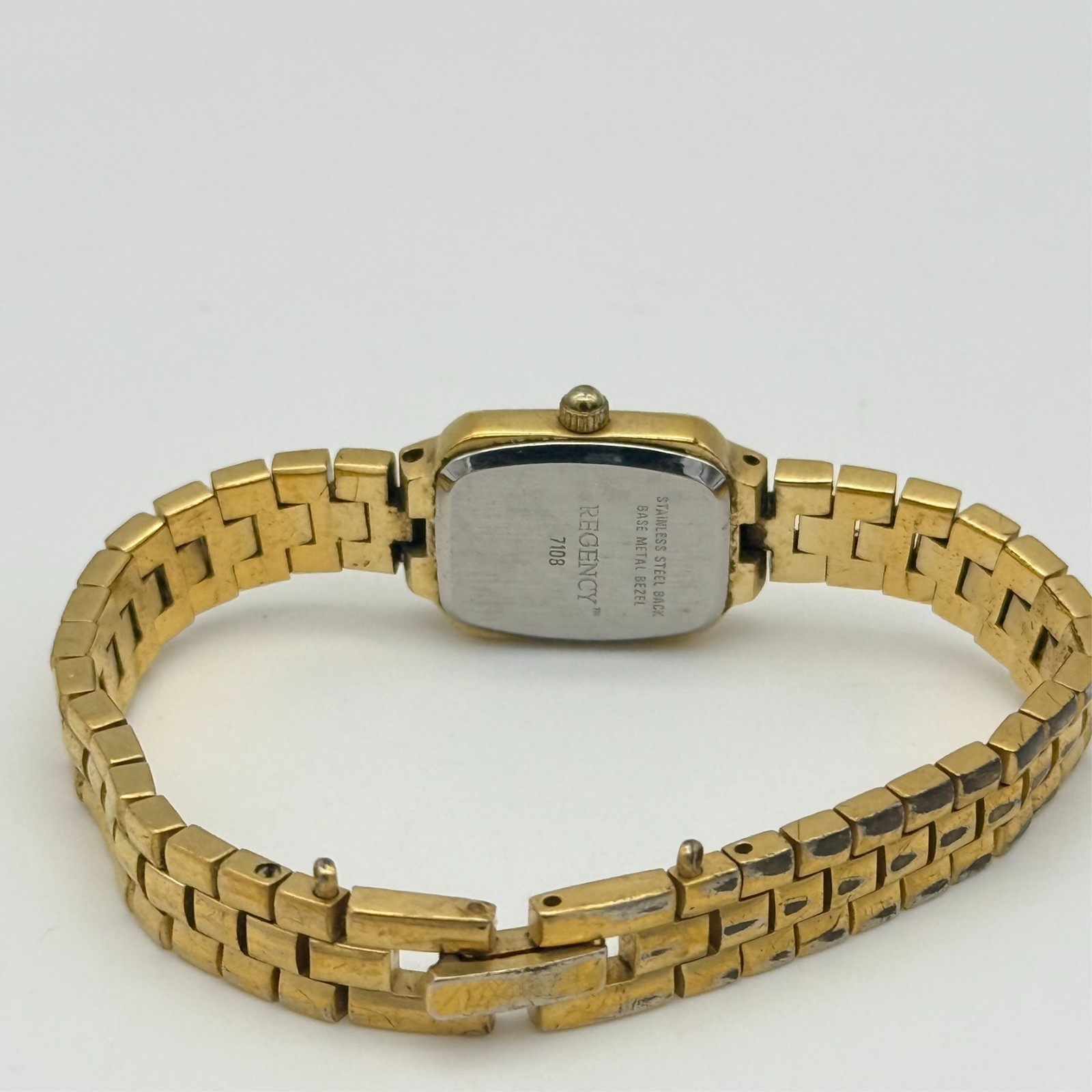 Women’s REGENCY Diamond Accent Gold Tone Petite Bracelet Watch, 16mm Quartz Runs