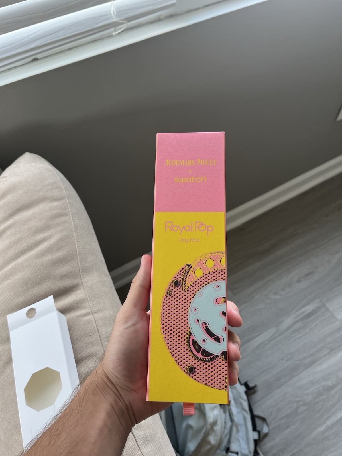 Swatch x Ap Royal Pop OTG ROZ pink and yellow w box and receipt 100% Authentic