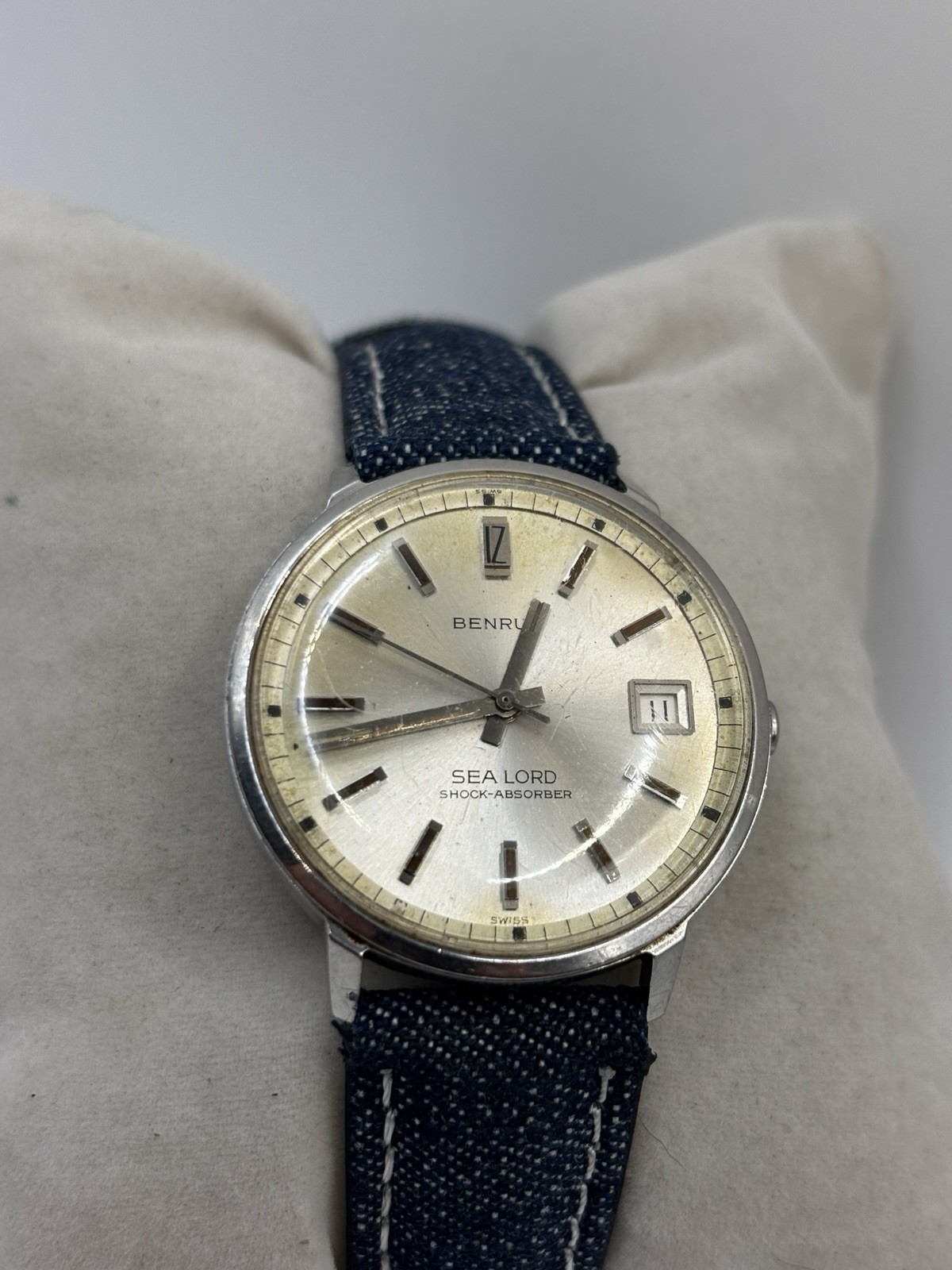 Vintage 1960s Benrus Sea Lord Mens Automatic Stainless Good. Condition