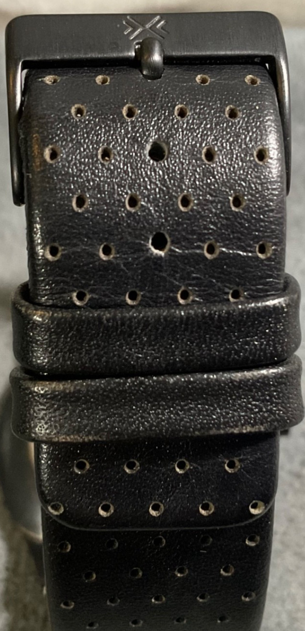 SKAGEN 809XLTBLB TITANIUM MULTIFUNCTION BLACK DIAL LEATHER WATCH NEW BATTERY
