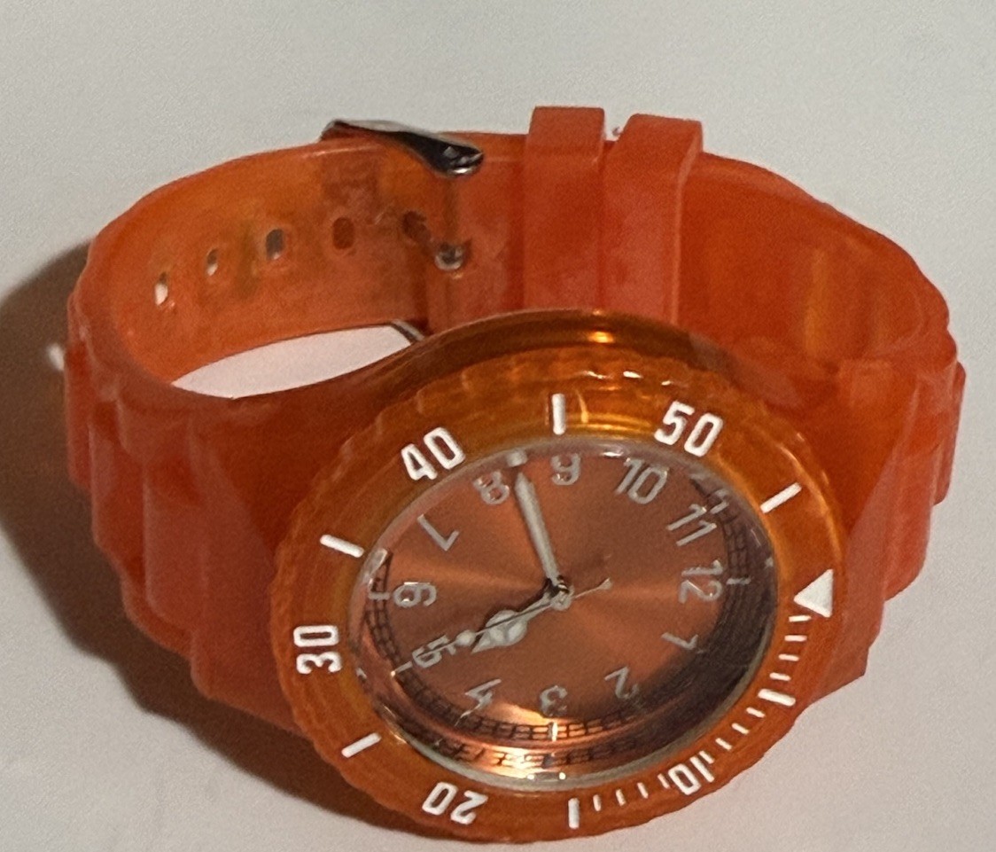 Orange Silicone Wrist Watch