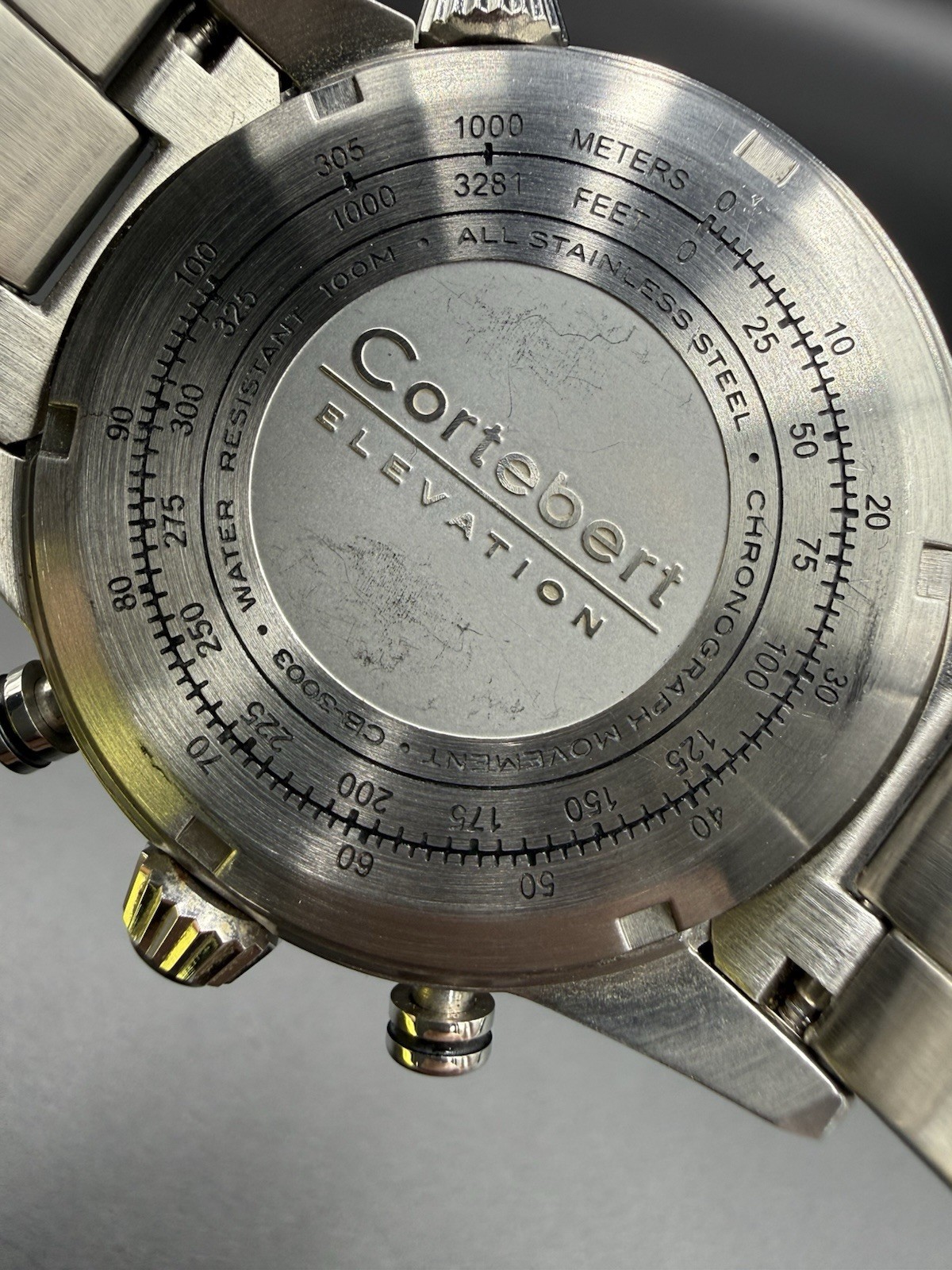 Cortebert Elevation Men’s 44MM Pilot Chronograph Date Watch CB-3003 Slide Rule