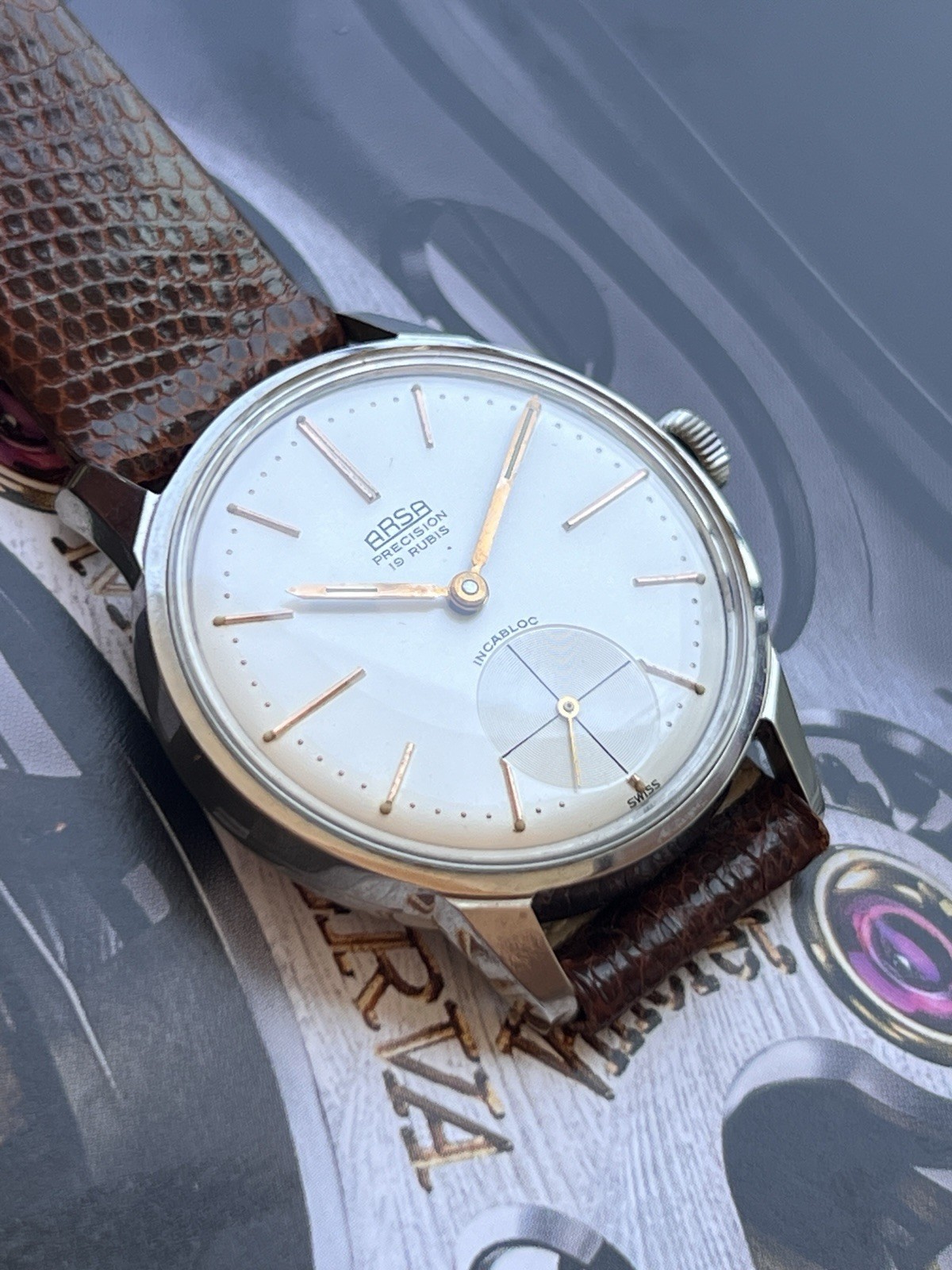 ARSA Precision Vintage Men’s Watch 19 Jewels Manual Wind NOS New Old Stock Swiss