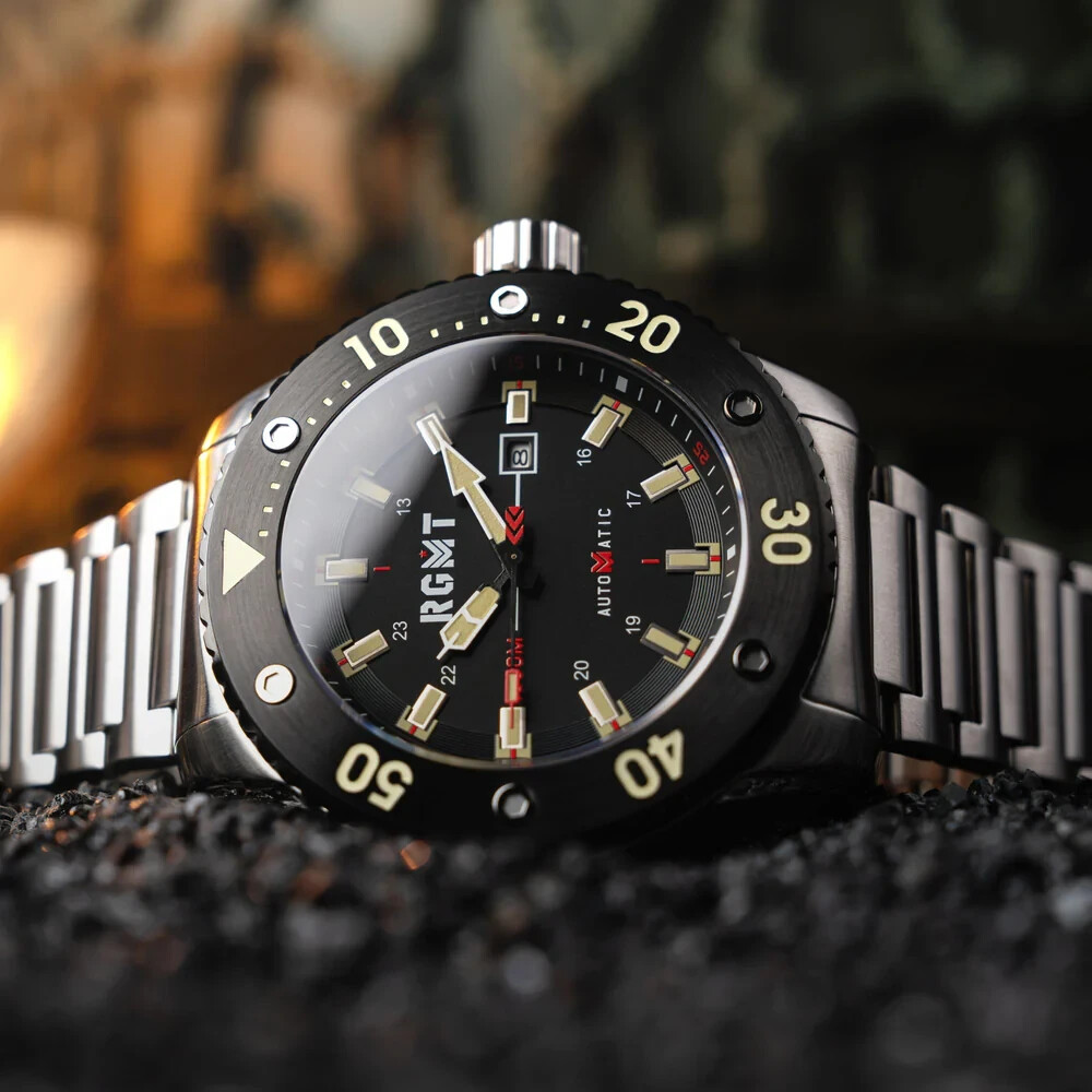 RGMT RG-8056-11 All-Brite Automatic Tactical Men’s Watch 100ATM $1,500 -NEW/RARE