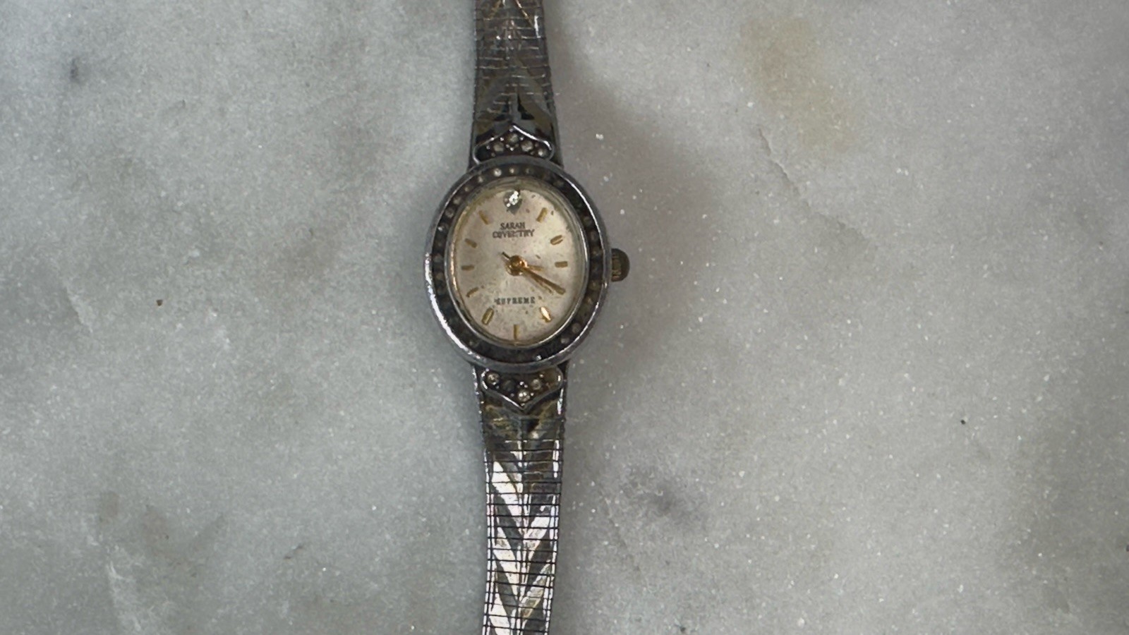 Vintage Sarah Coventry Supreme Stainless Steel Two-tone Women’s Watch 8.5in