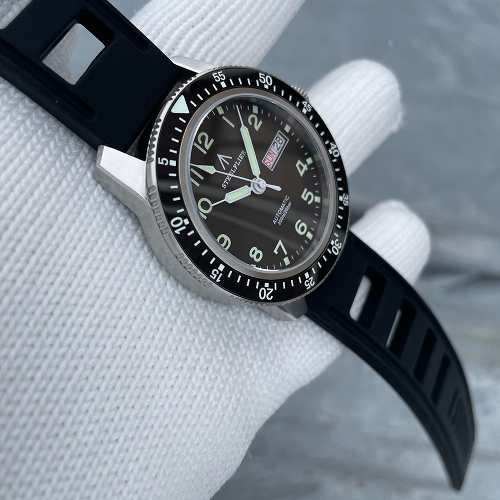 Steeldive Steelflier SF787, Pilot, NH36, Sapphire, Lume, Diver, Diving, Rubber