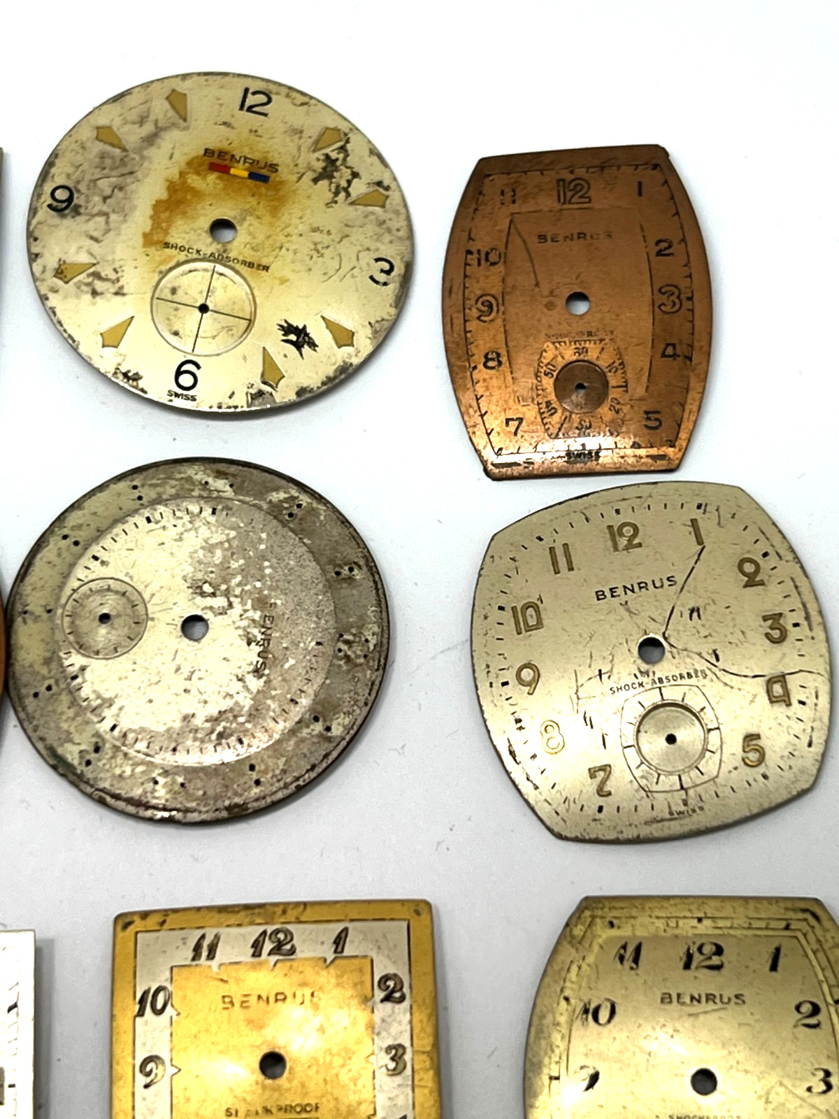 Vintage antique watch dials face various mix lot of 45 steampunk art repairs