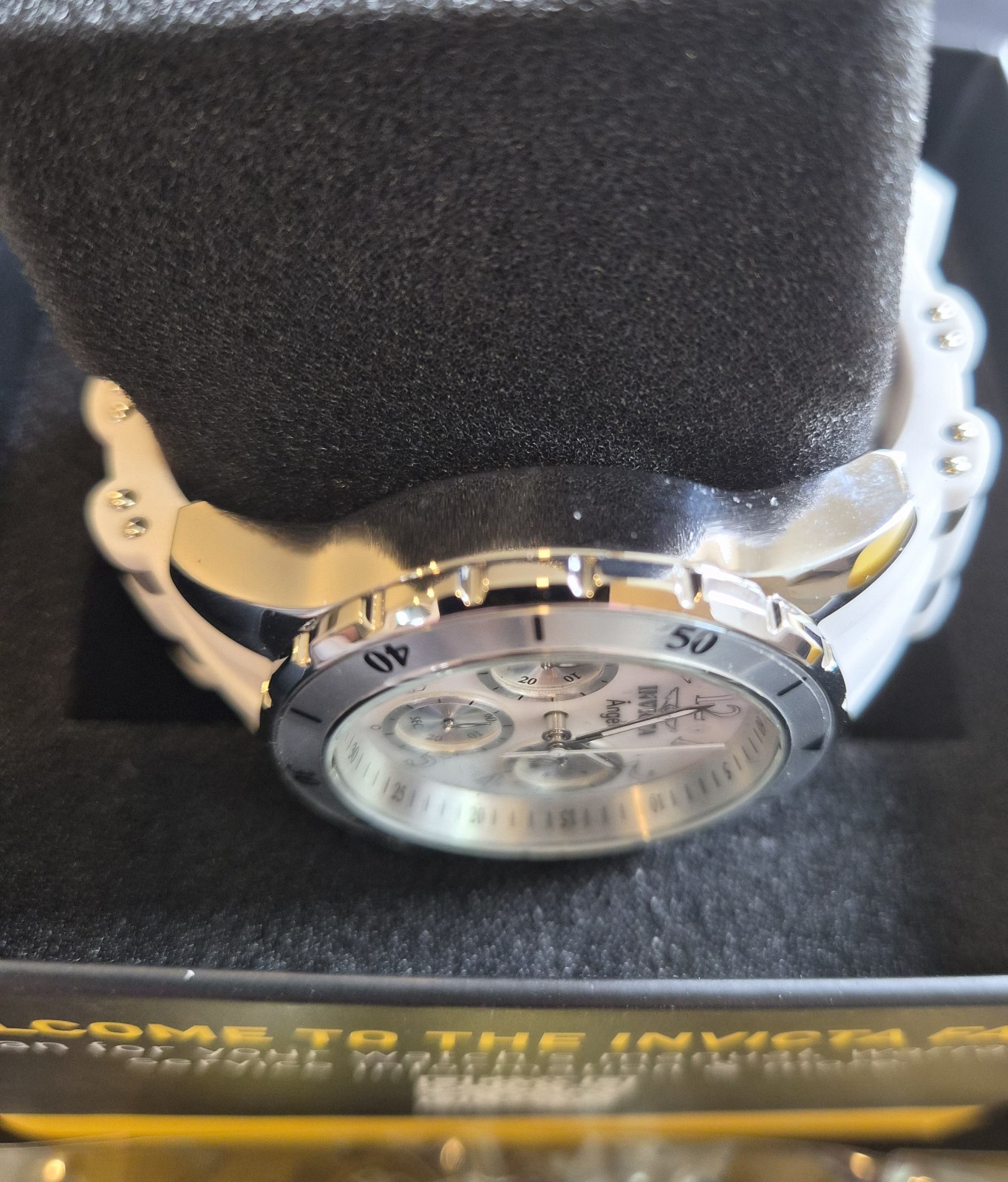 Invicta Angel Womens Watch Steel-White 40mm with Invicta Racing Keychain