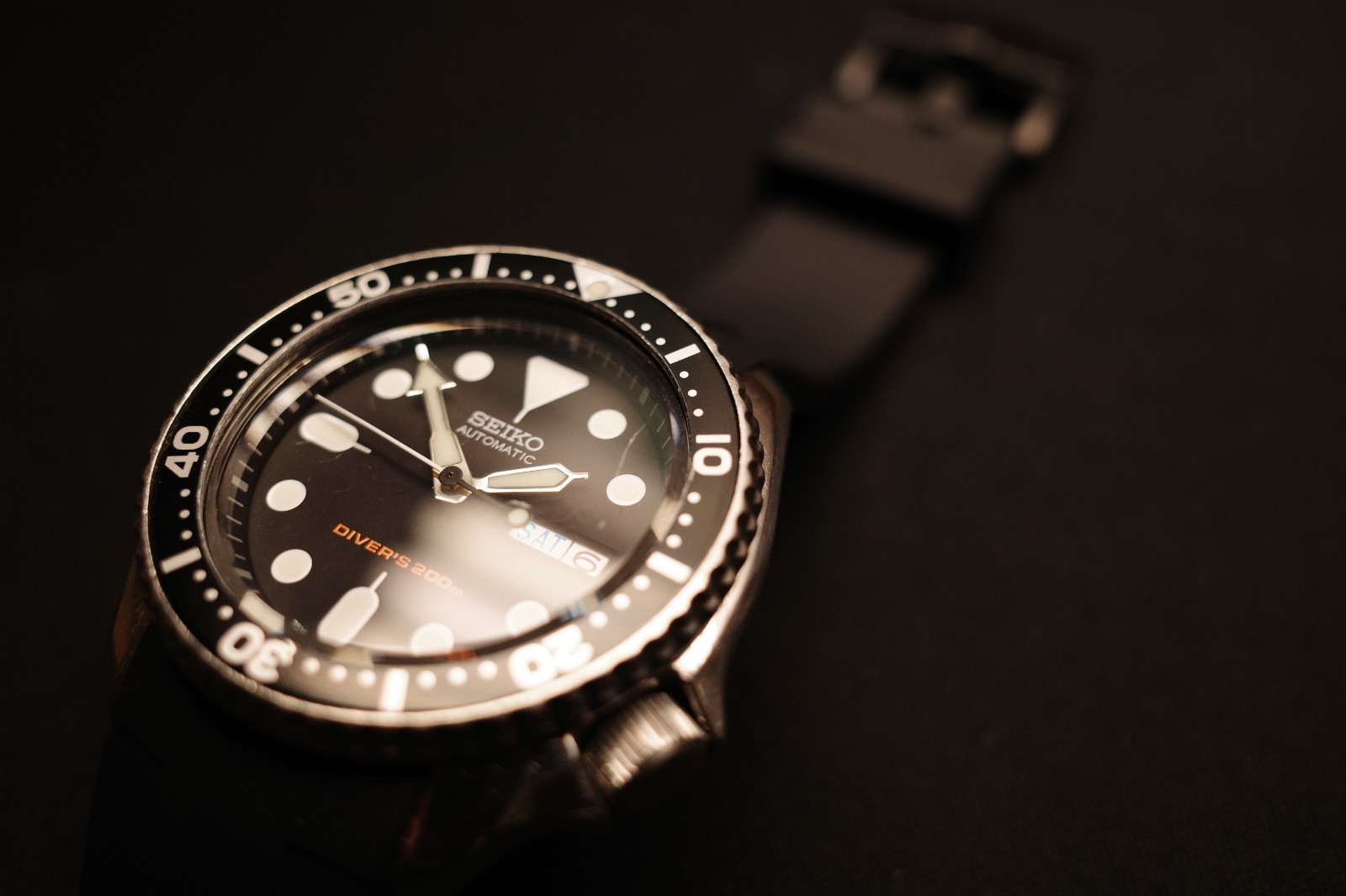 精工男士腕表黑色腕表-SKX007-