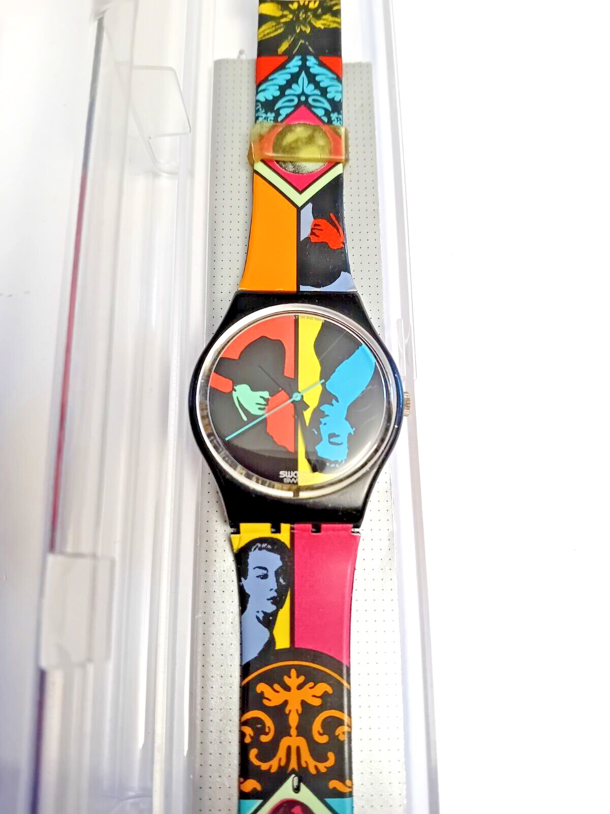 Swatch Gent New Coloured Love GB122 1988 Vintage Wristwatch Years 90 NOS