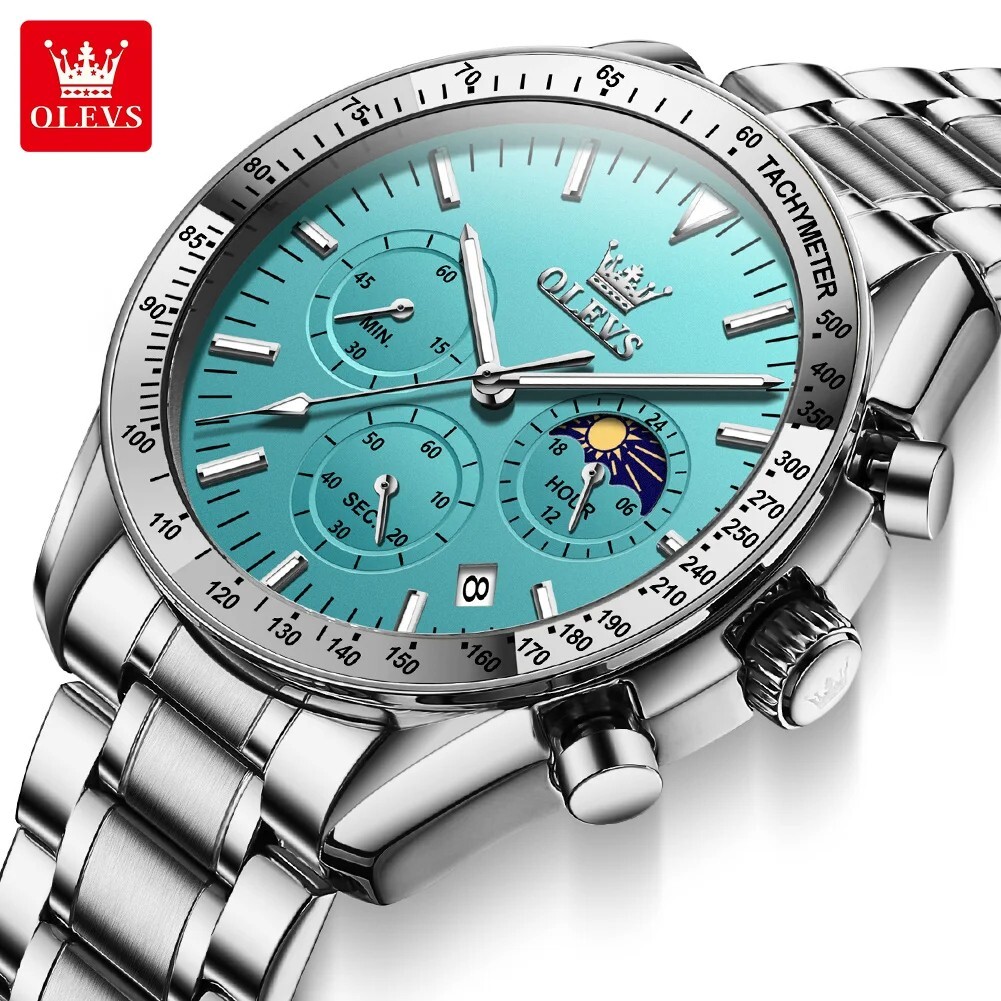 Waterproof Quartz Watch Men’s OLEVS Luminous Luxury Business Date Men Strap