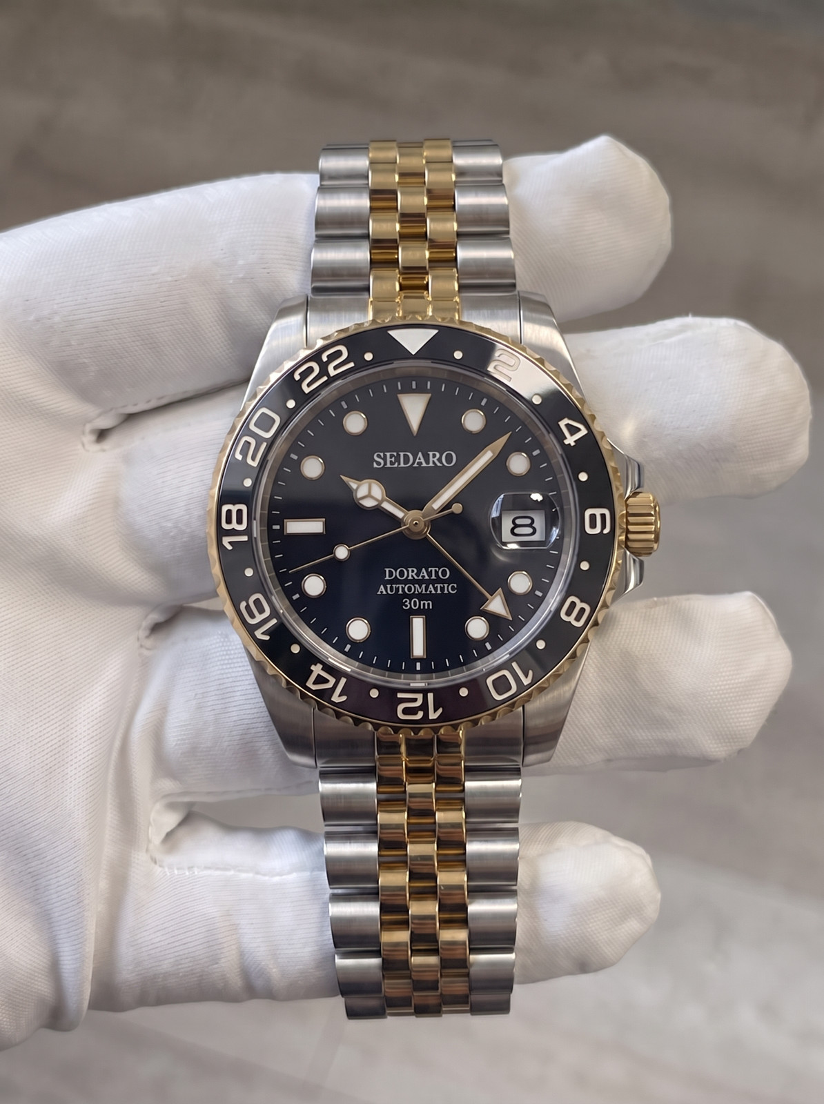 SEDARO Diver Watch NH35 Automatic Black Dial Sapphire Crystal Steel 41mm