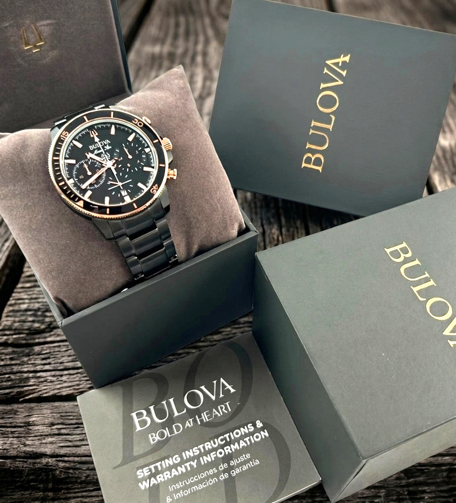 Bulova Marine Star Series C Black Dial Men New 98B302 Chronograph Watch 45MM