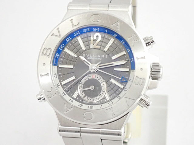 BVLGARI Diagono GMT DG40S GMT Stainless Steel Automatic Gray Dial Men’s Watch